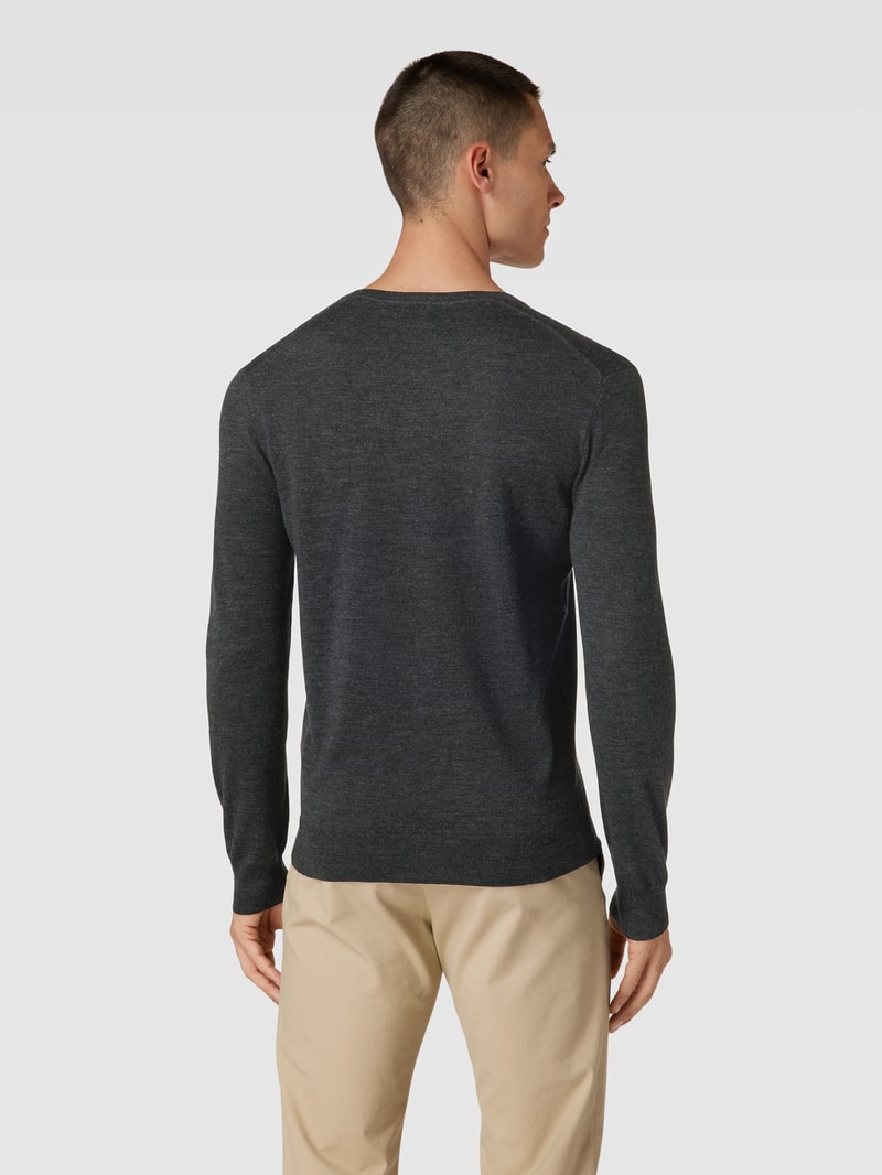 Longsleeve mit Logo-Stitching in anthrazit