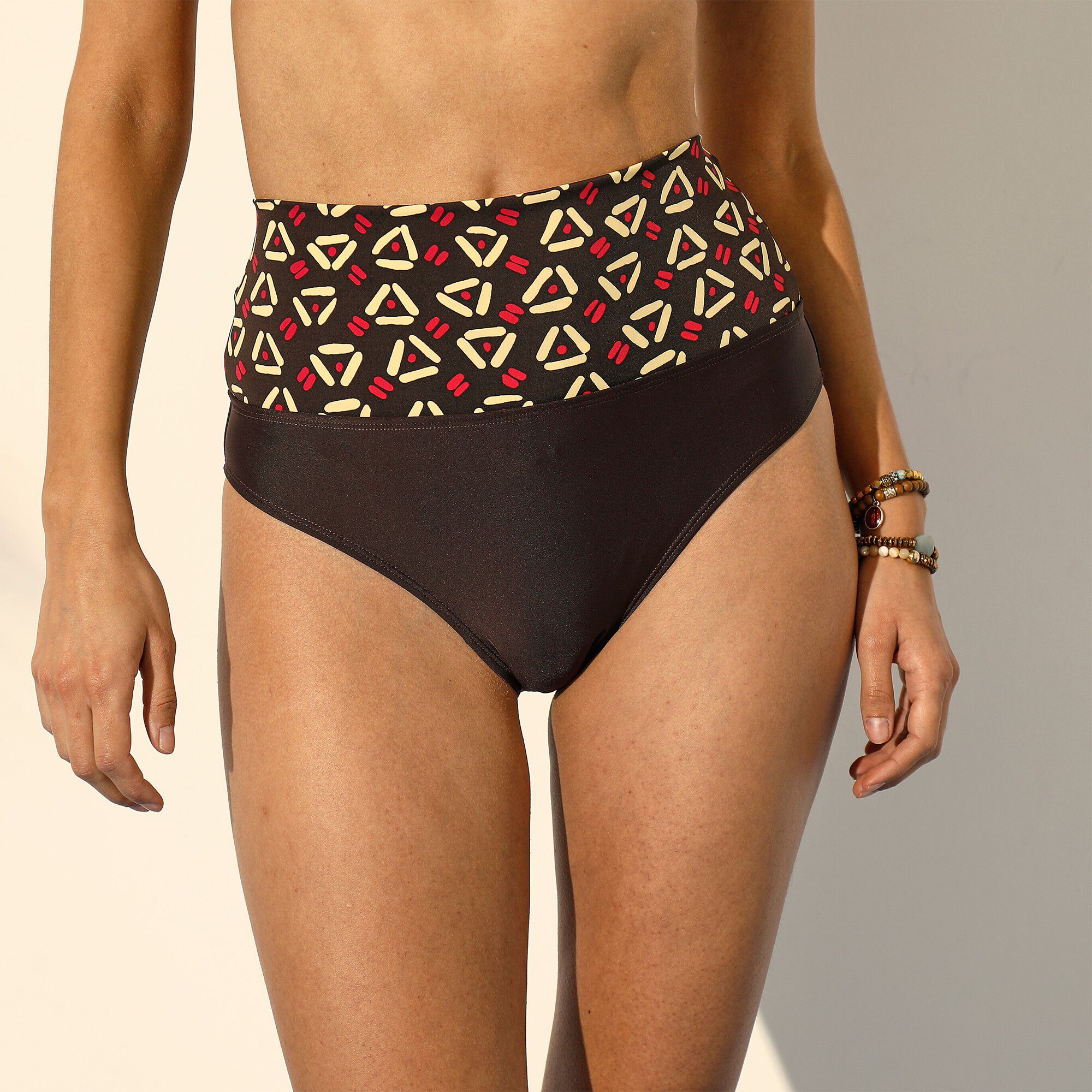 Slip de bain modulable Aduana imprimé, effet ventre plat