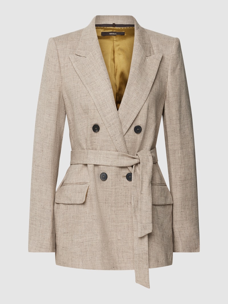 Blazer mit Bindegürtel in mittelbraun