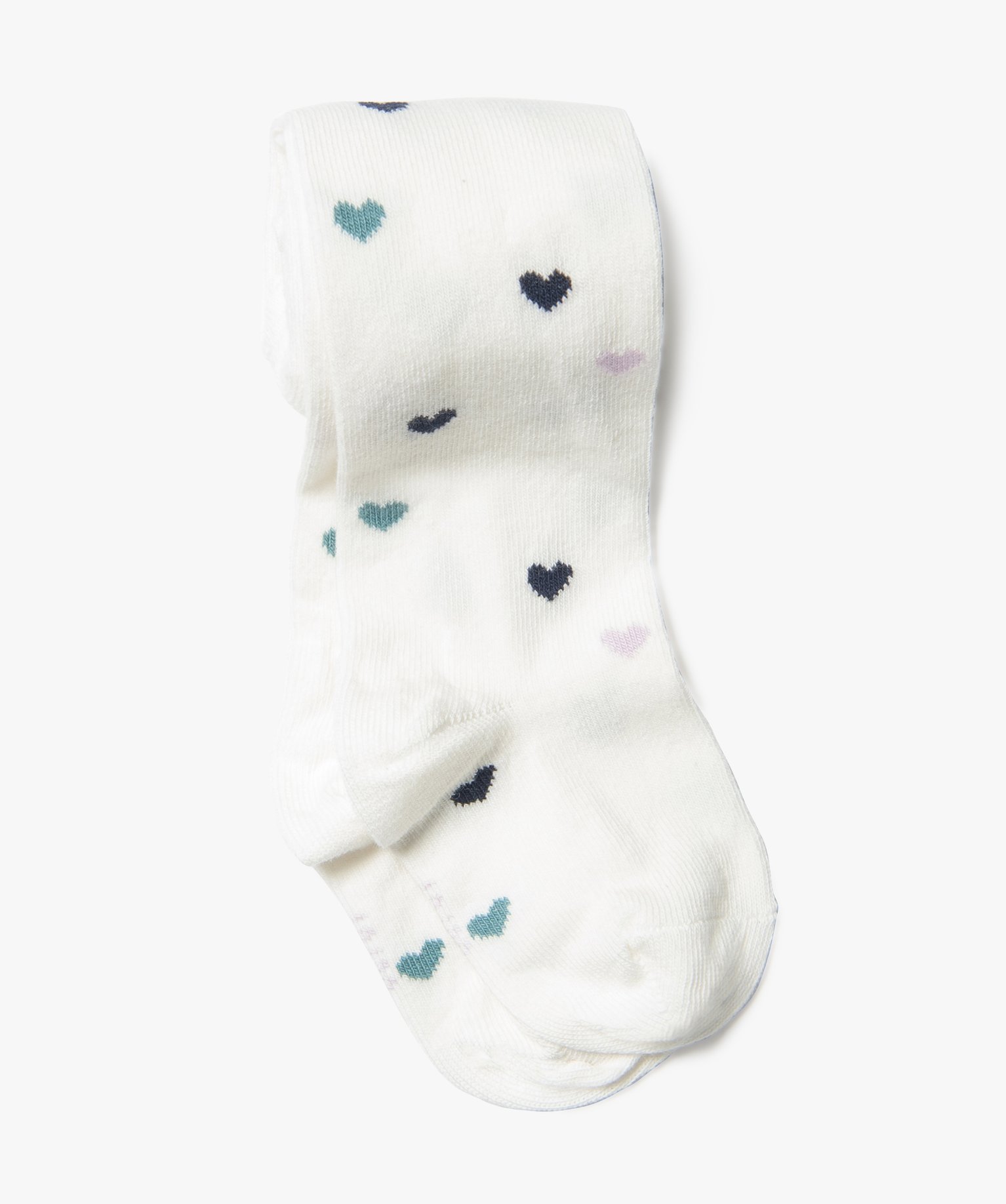 Collants bébé fille chaud imprimé curs ecru | GEMO