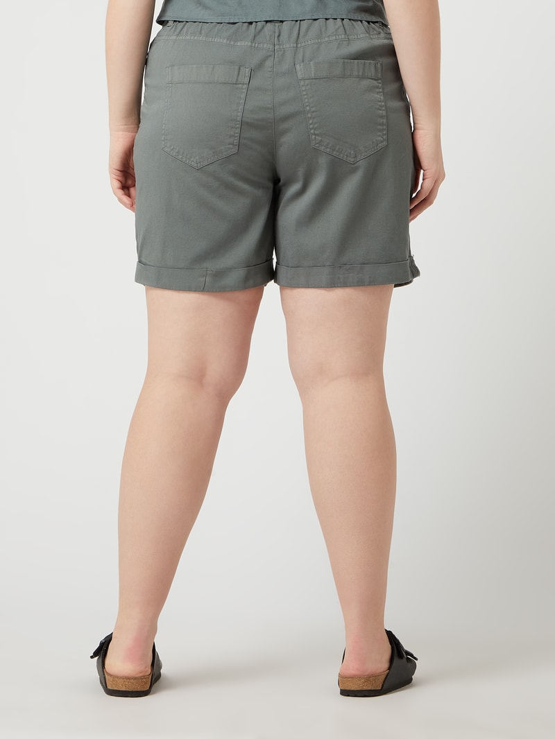 PLUS SIZE Relaxed Fit Shorts mit elastischem Bund in khaki