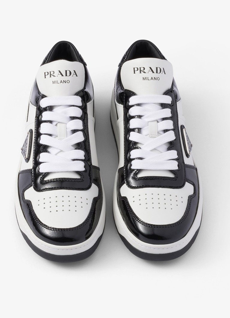 Prada  Downtown sneaker van leer met logo