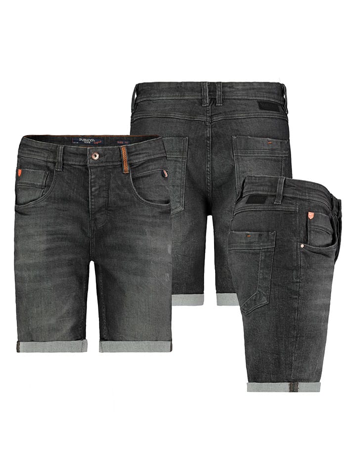 Sublevel Jeans-Bermudas in Anthrazit günstig kaufen