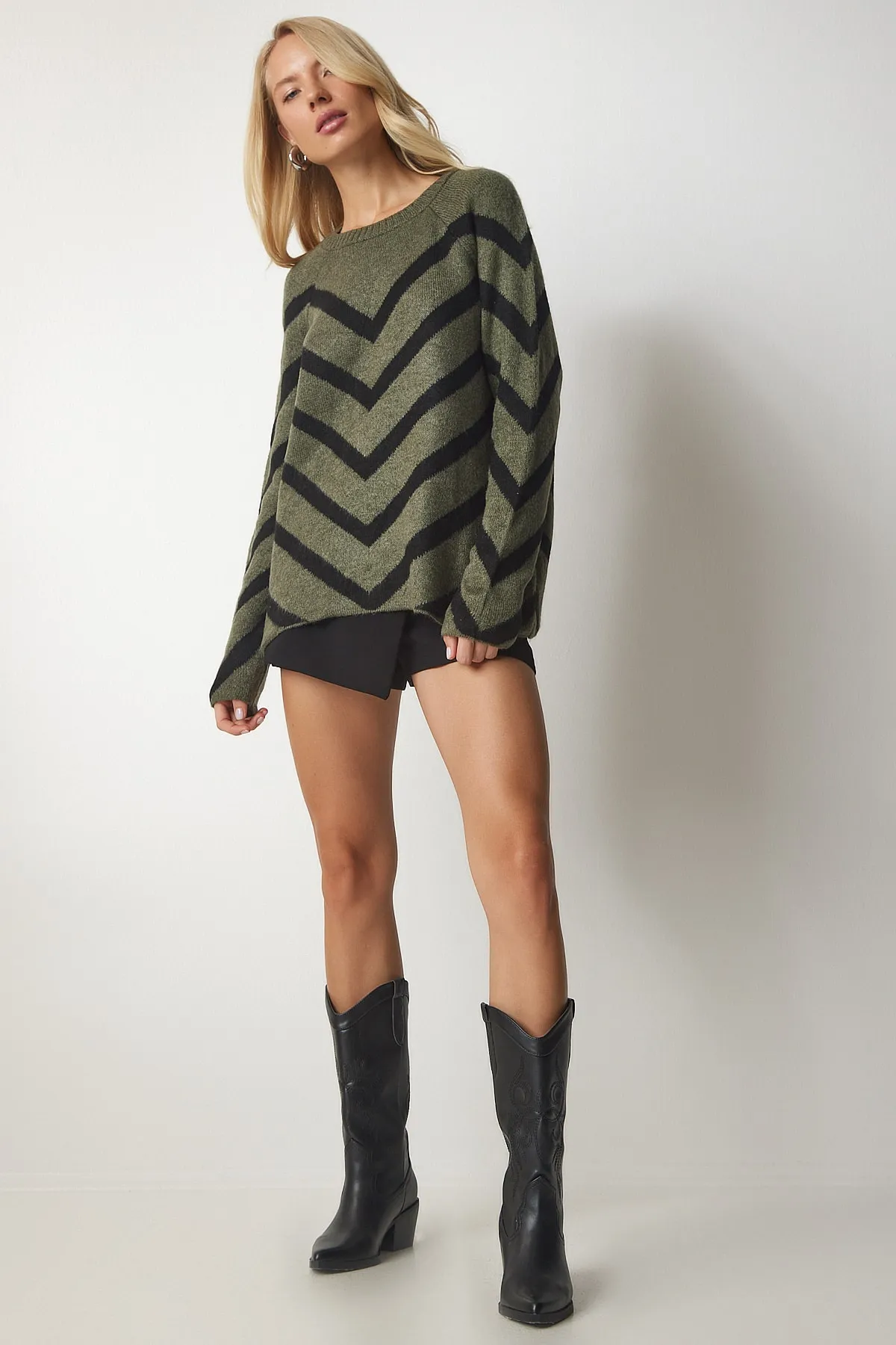 Happiness İstanbul  Pullover - Khaki - Regular Fit