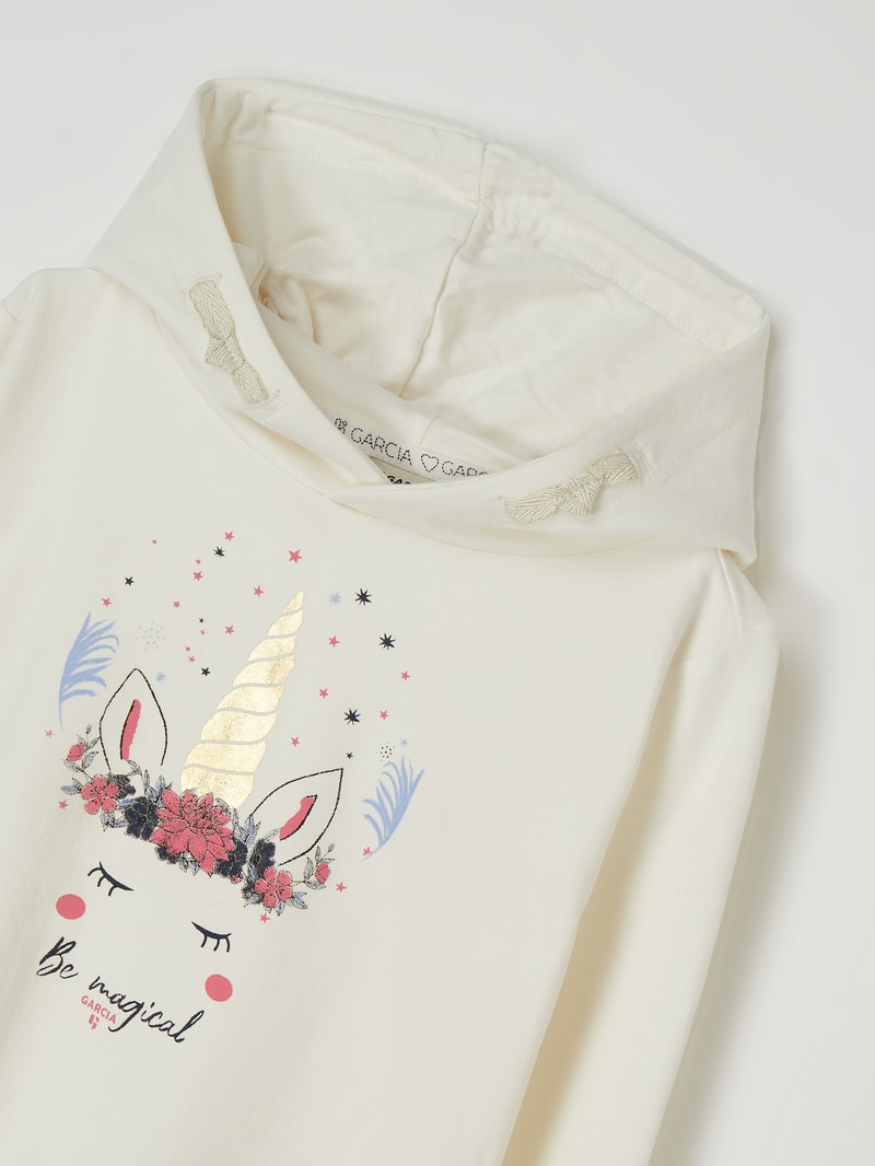Hoodie mit Print in offwhite