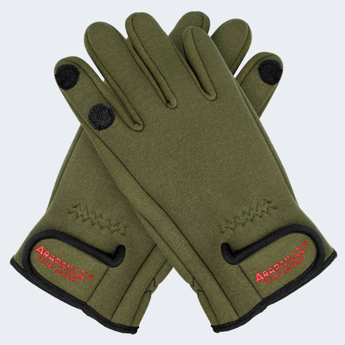 Arapaima Fishing Equipment Oliv Neopren Angelhandschuhe