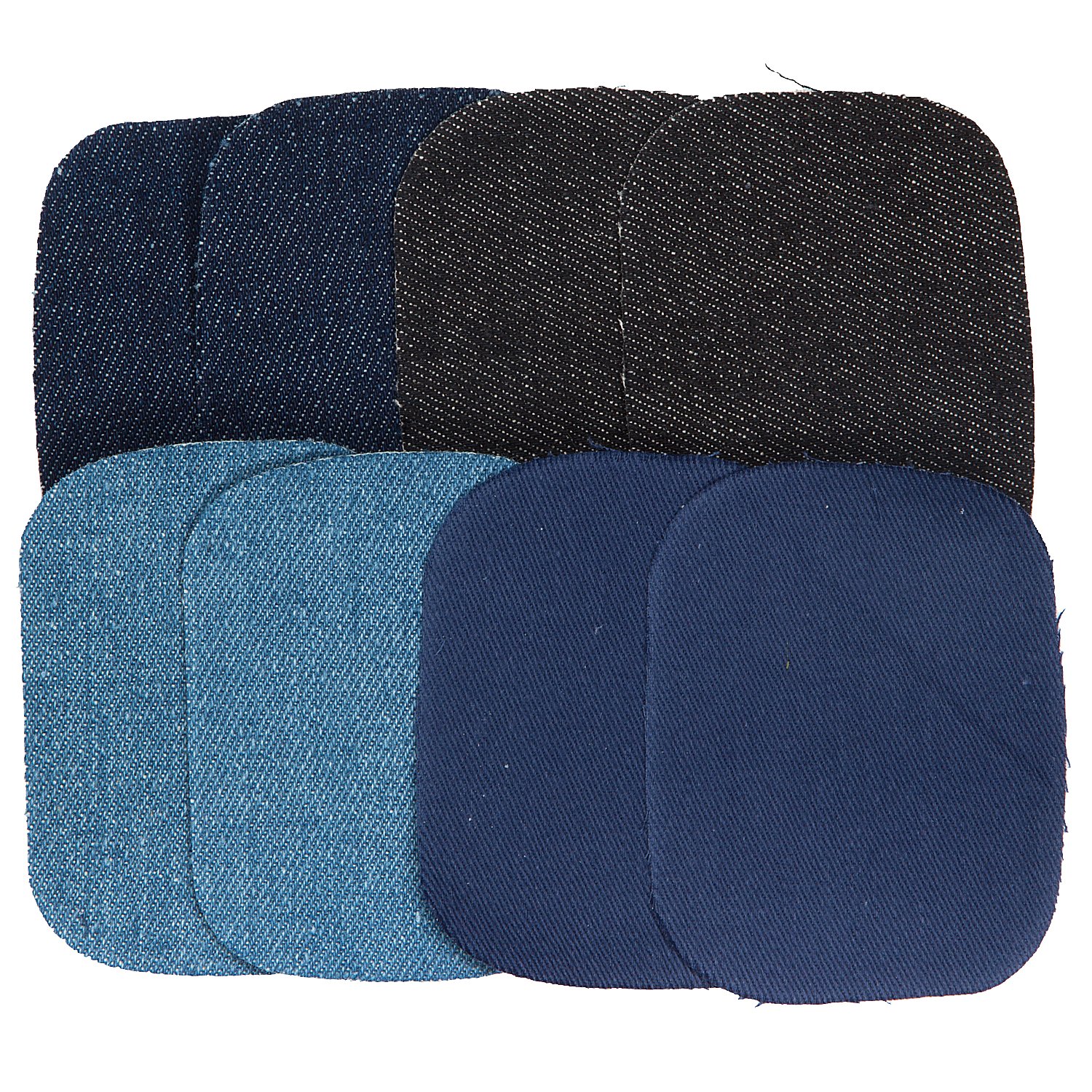 Prym Jeans-Patches Mini, Größe: 8 x 6 cm, Farbe: jeans/dunkelblau/marine, Inhalt: 4 Paar