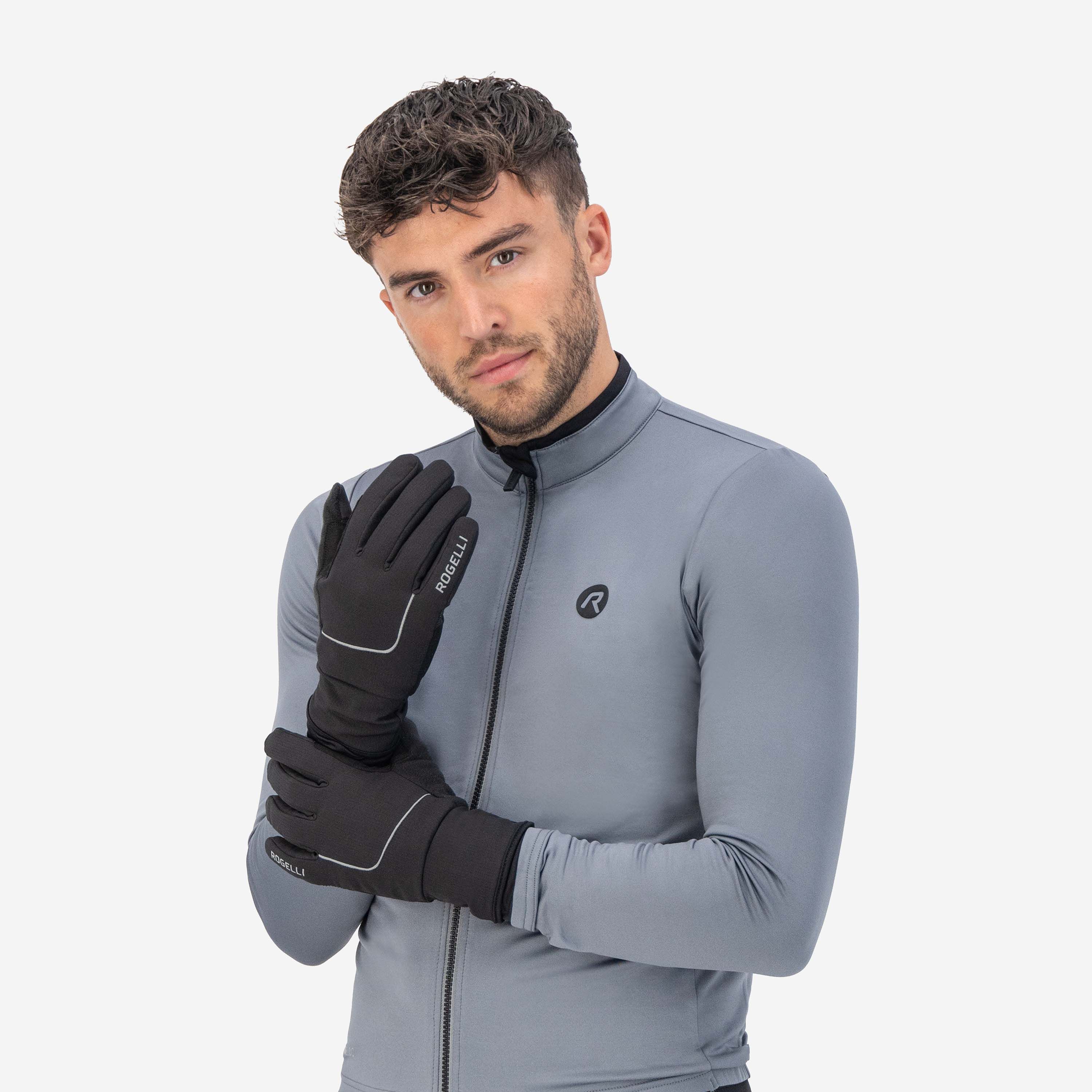 Rogelli Essential Black Herren Winter-Fahrradhandschuhe