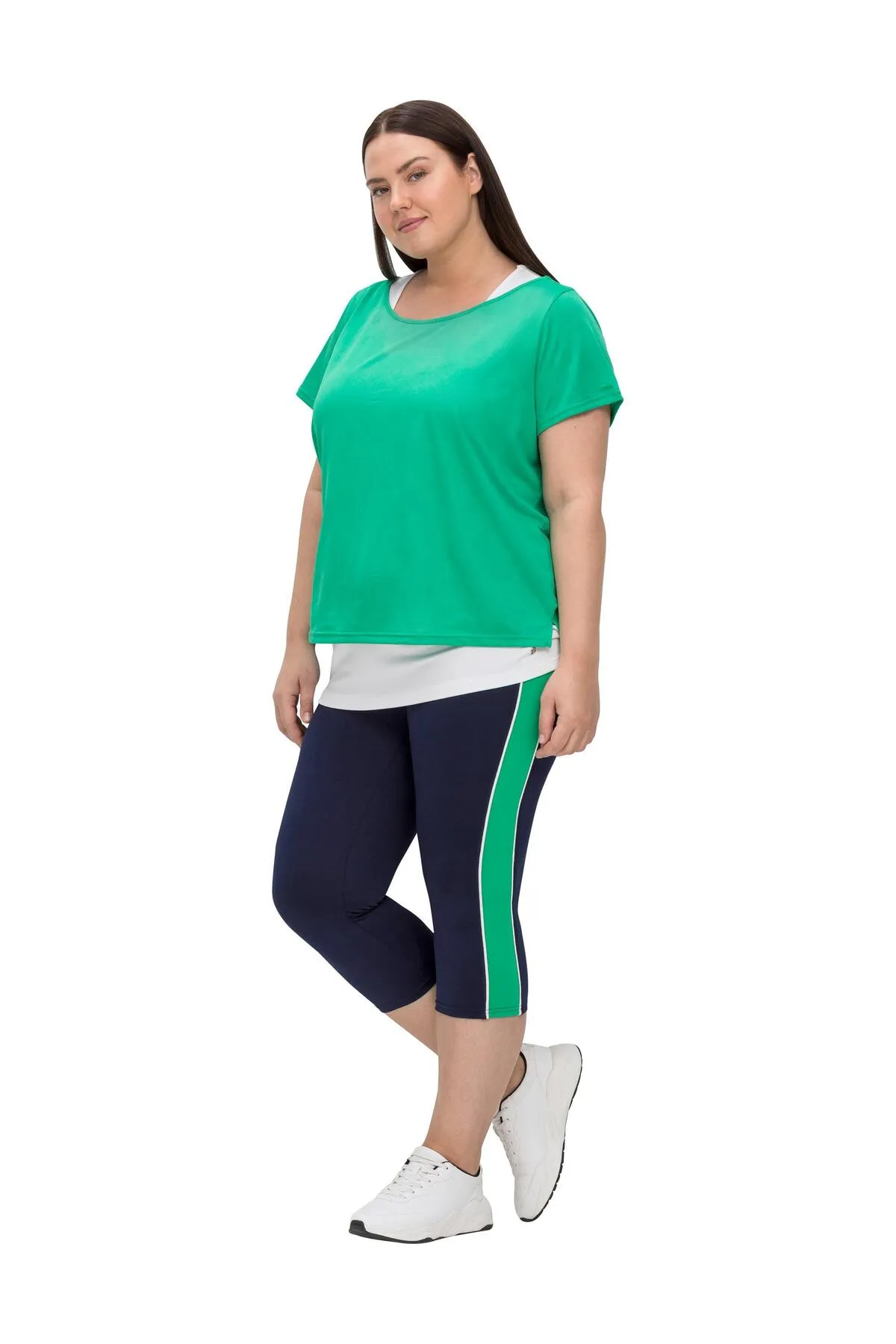 Sheego  Sport-Leggings - Blau - Mittlerer Bund
