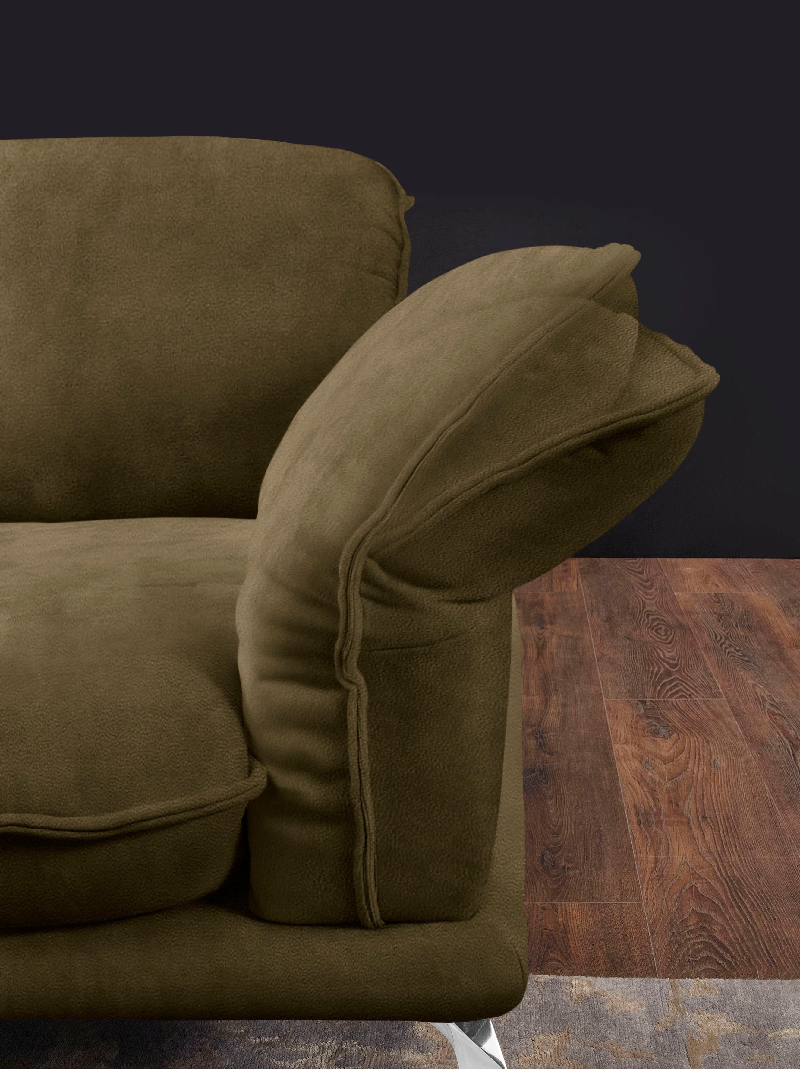 W.SCHILLIG Ecksofa sherry, mit Kopfstützenverstellung, Metallfüße, Chrom glänzend, Breite 302 cm