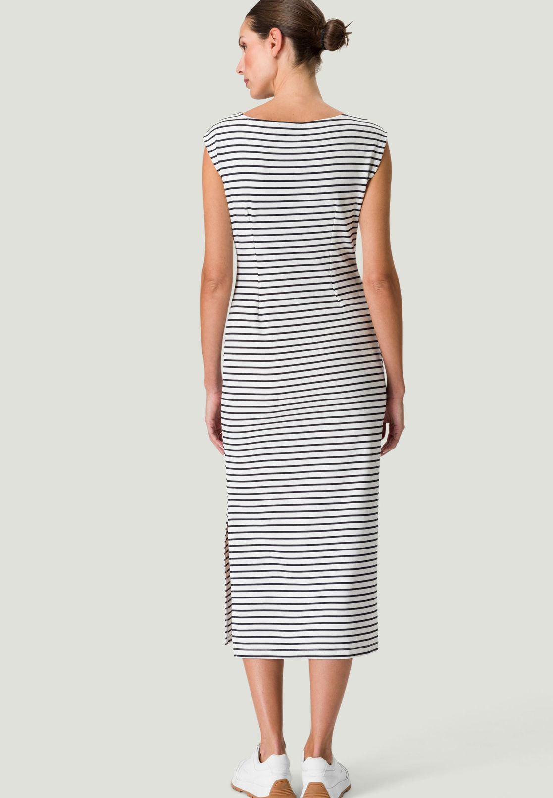 Jerseykleid Midi mit Streifen