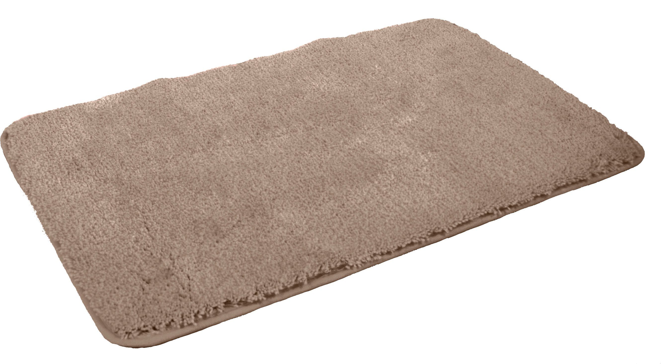 Badematte Chaozhou KiNZLER, Höhe 20 mm, rutschhemmend beschichtet, fußbodenheizungsgeeignet, Polyester, rechteckig, Badteppich, Uni Farben, als rechteckig, rund & Set erhältlich