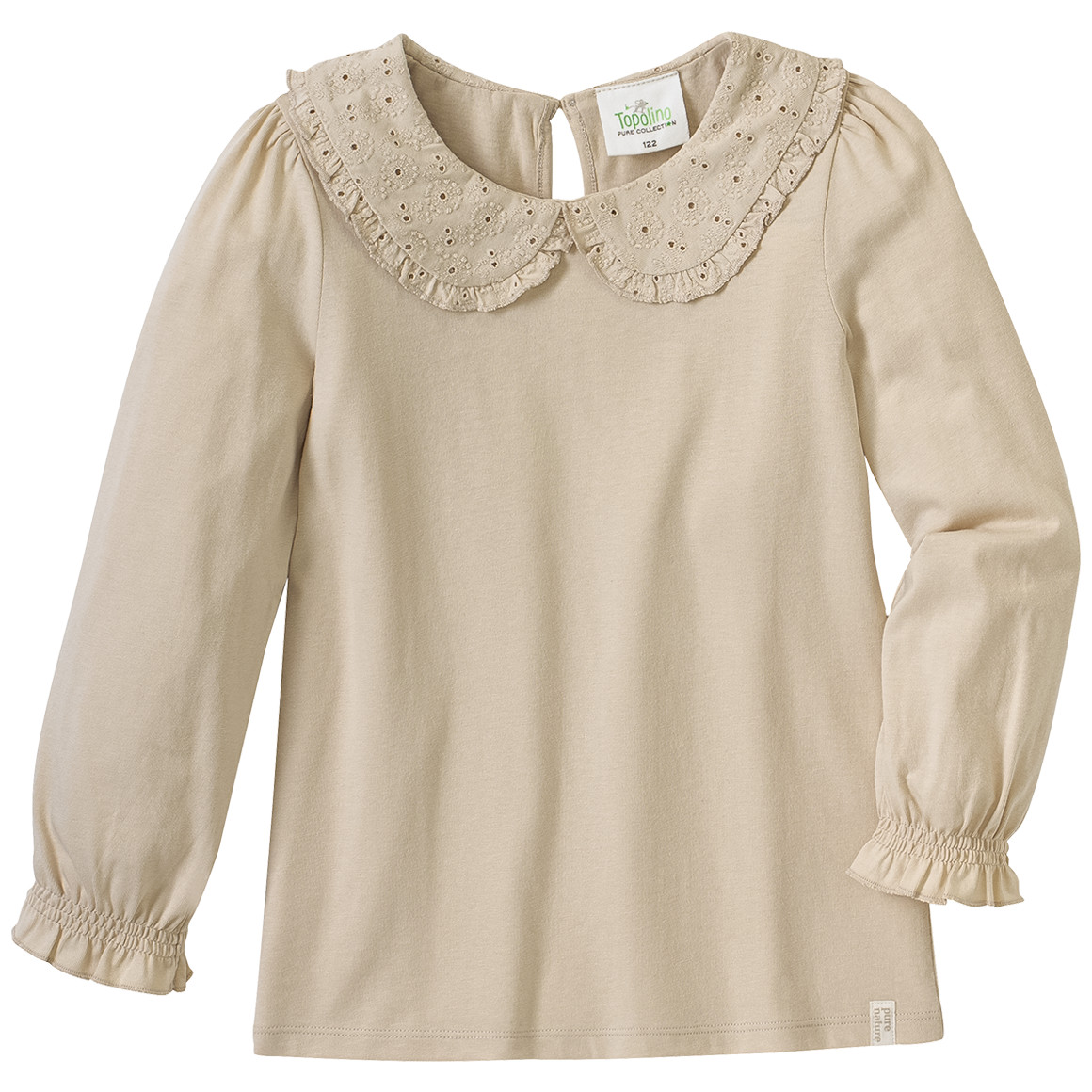 Mädchen Langarmshirt mit Bübchenkragen