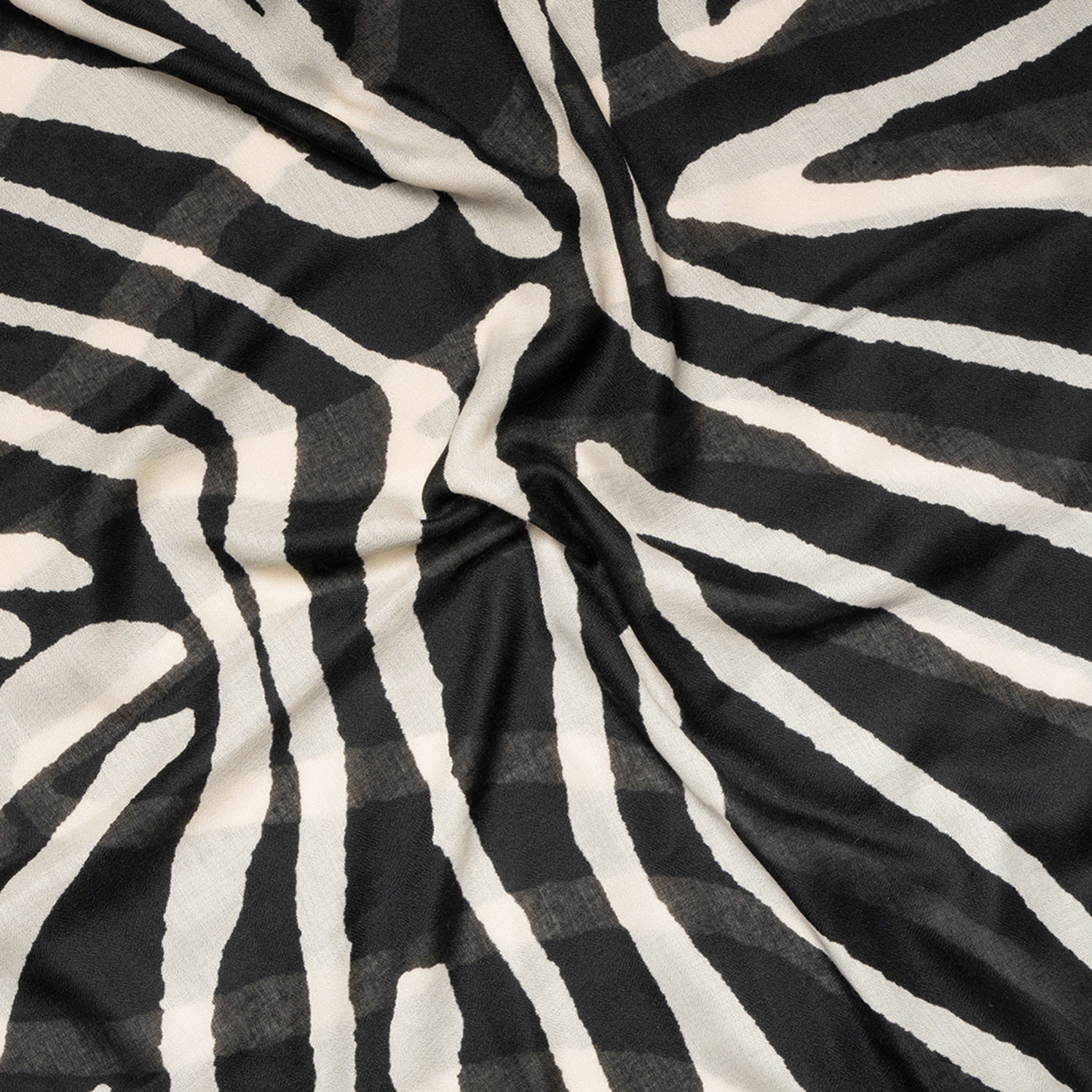 Chèche beige et noir à motif zèbre