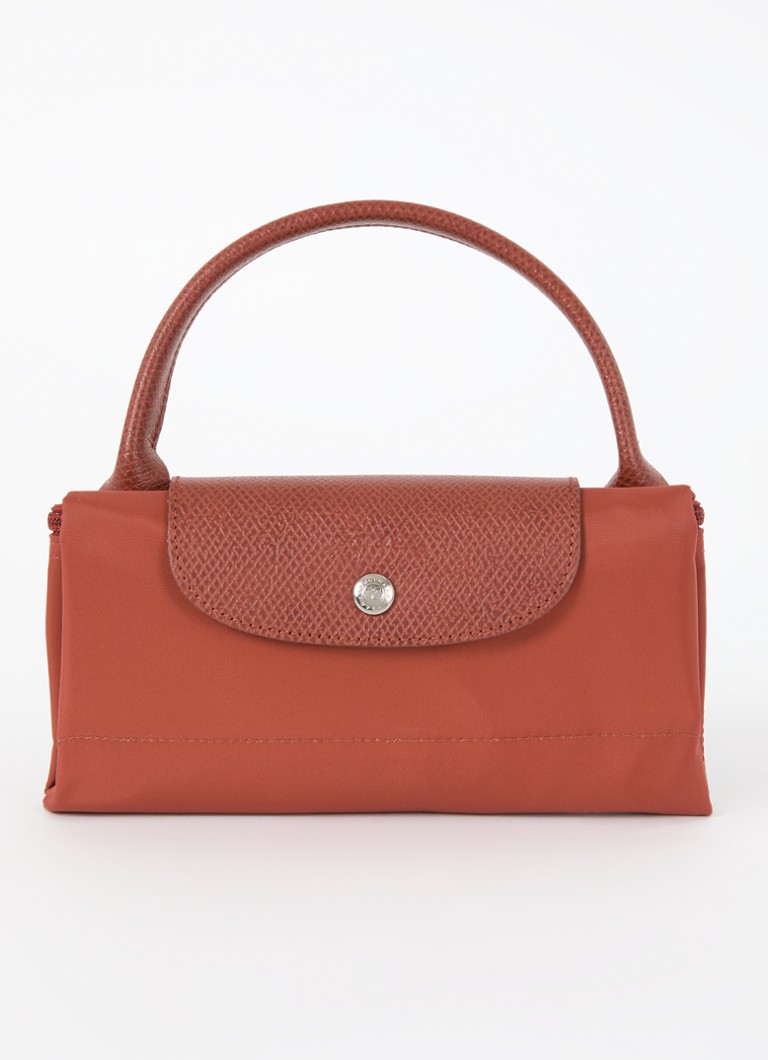 Bolsa de fim de semana Longchamp Le Pliage Green S com detalhes em couro.