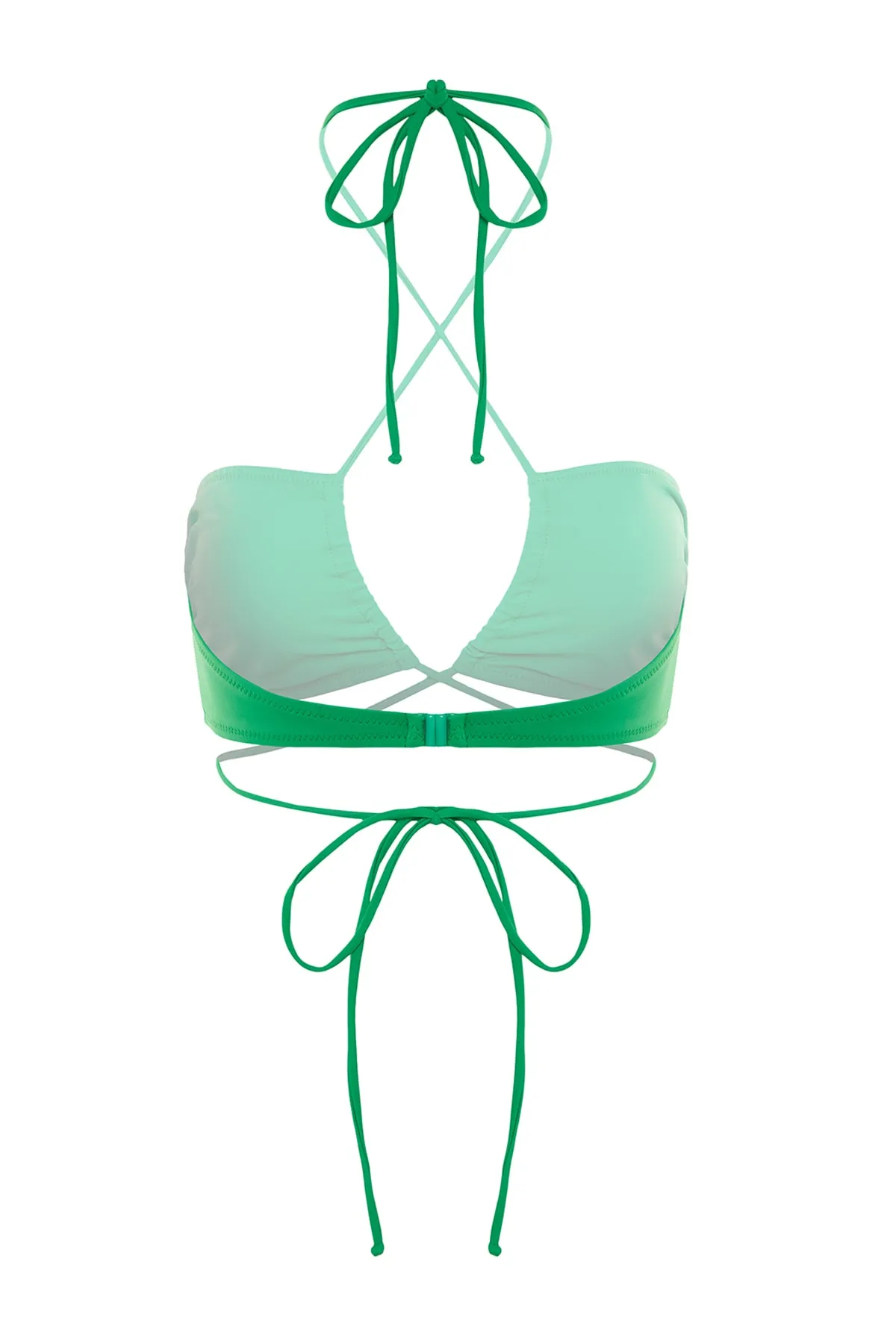 Trendyol Collection  Grünes trägerloses Bikinioberteil zum Binden TBESS21BU0411