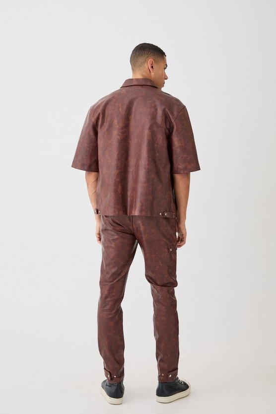 Oversize PU-Hemd mit Farbverlauf