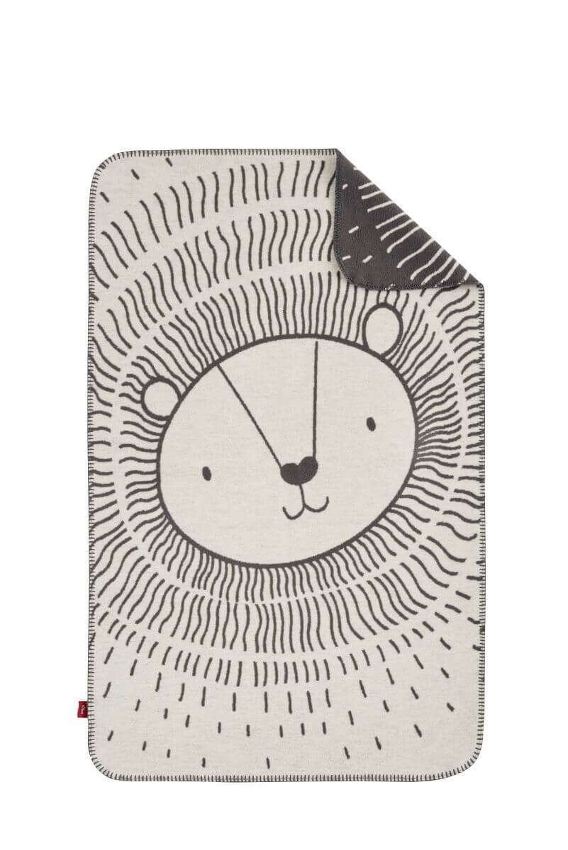 s.Oliver Babydecke Wollweiss-Anthrazit 70 x 110 cm