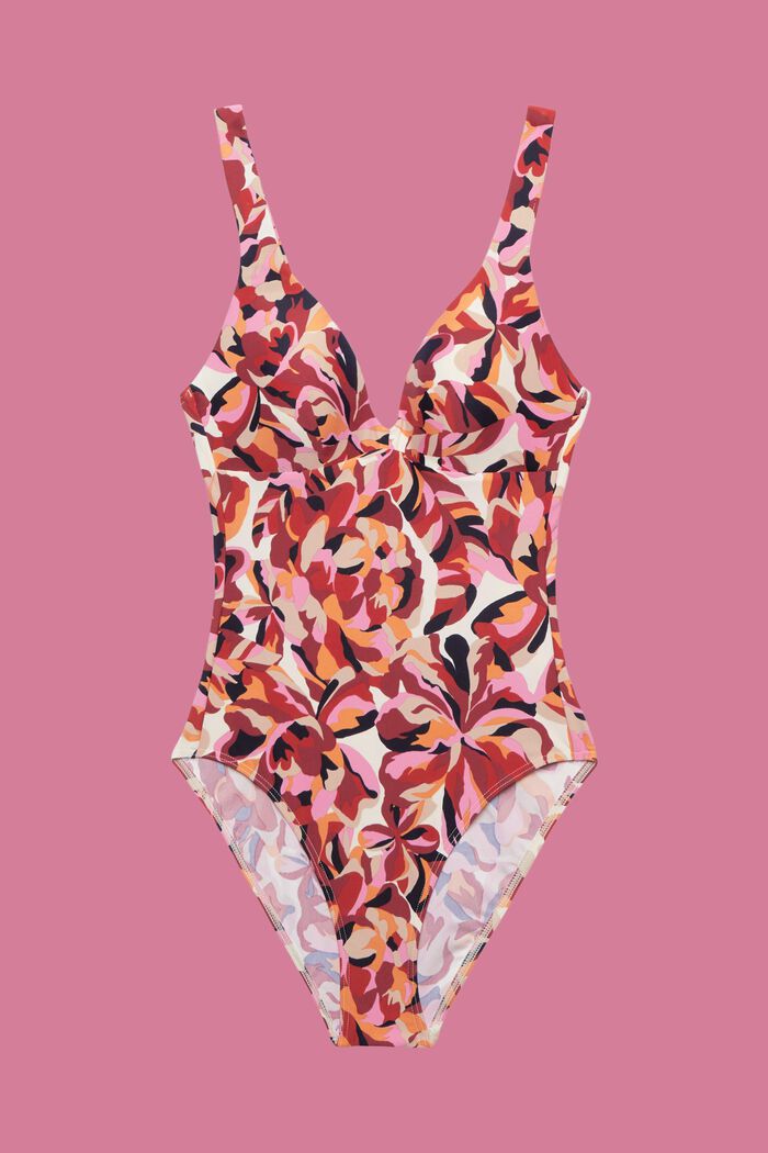 Badeanzug, wattierte Cups, floraler Print - Carilo