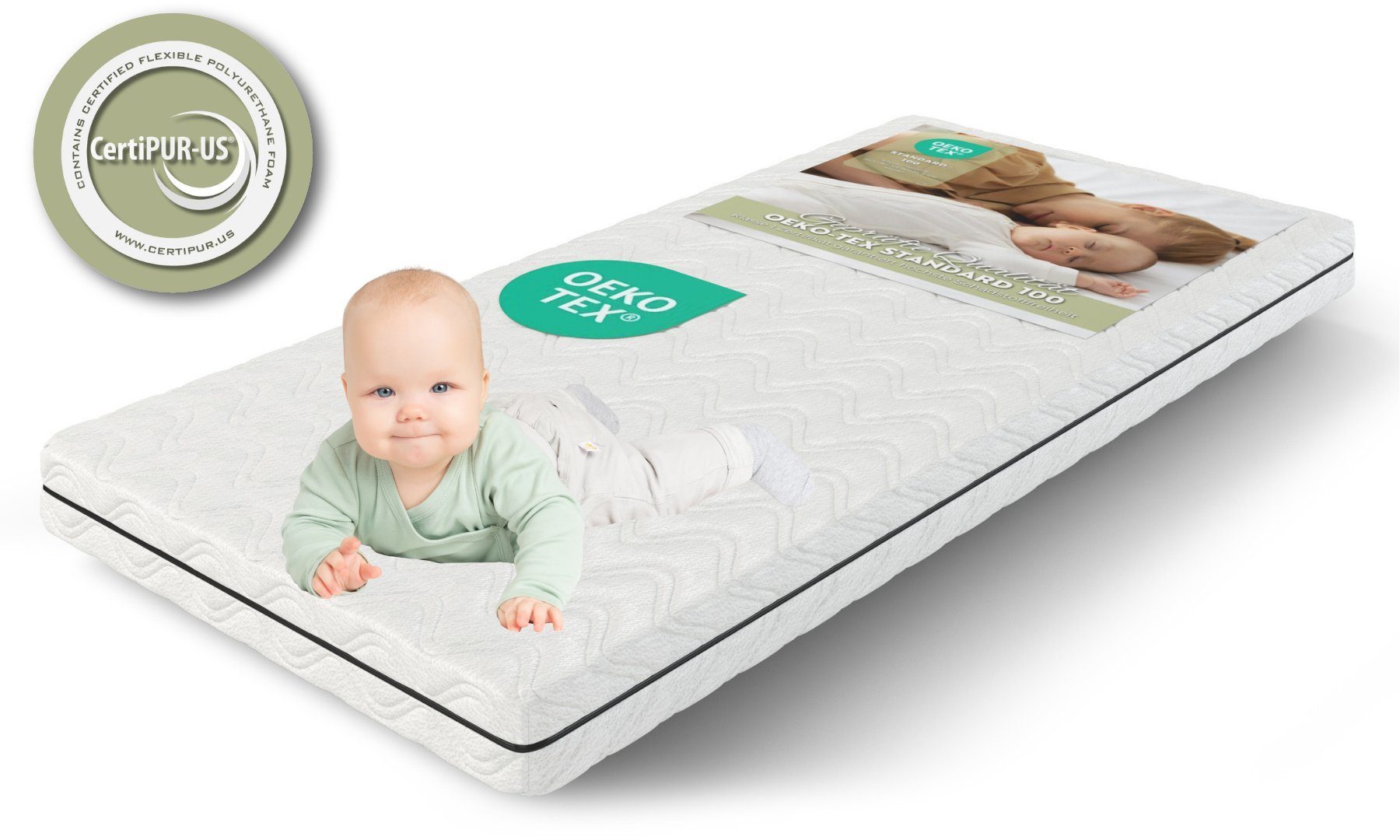 Kindermatratze COZY, Alavya Home®, 10 cm hoch, (Babymatratze 60x120 cm ohne Spannbettlaken,CertiPUR zertifizierter Härtegrad H2 Kaltschaum mit waschbarem Bezug,hochwertige Matratze für Babybett,Kindermatratze 120x60 Kaltschaummatratze), Made in Europ