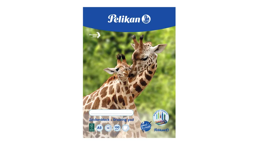Pelikan Zeichenblock A3 sortiert 10 Blatt 100g/qm