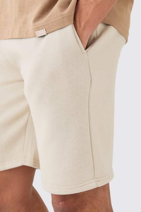 Lockere mittellange Basic Shorts