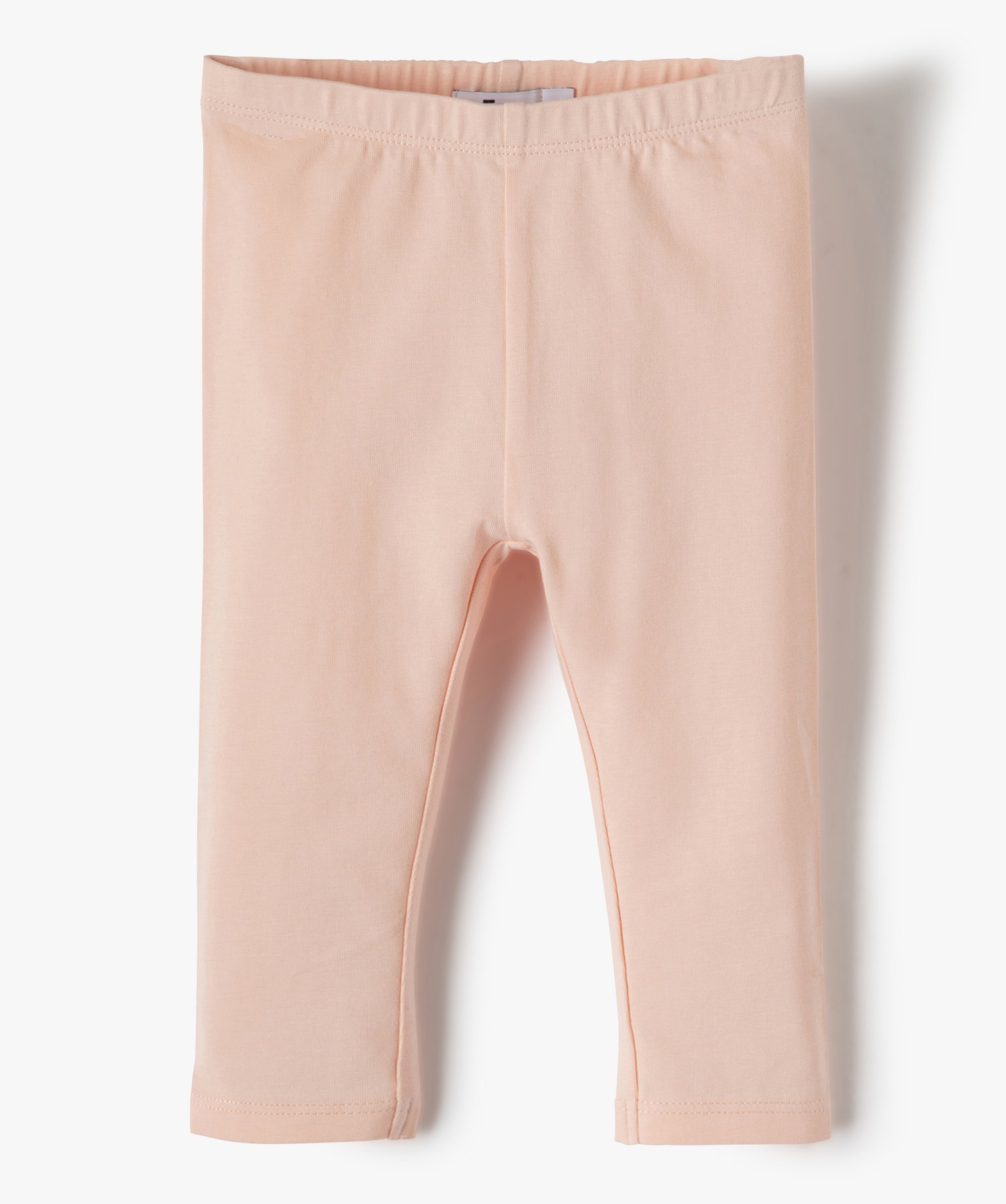 Legging bébé fille long en coton stretch rose | GEMO