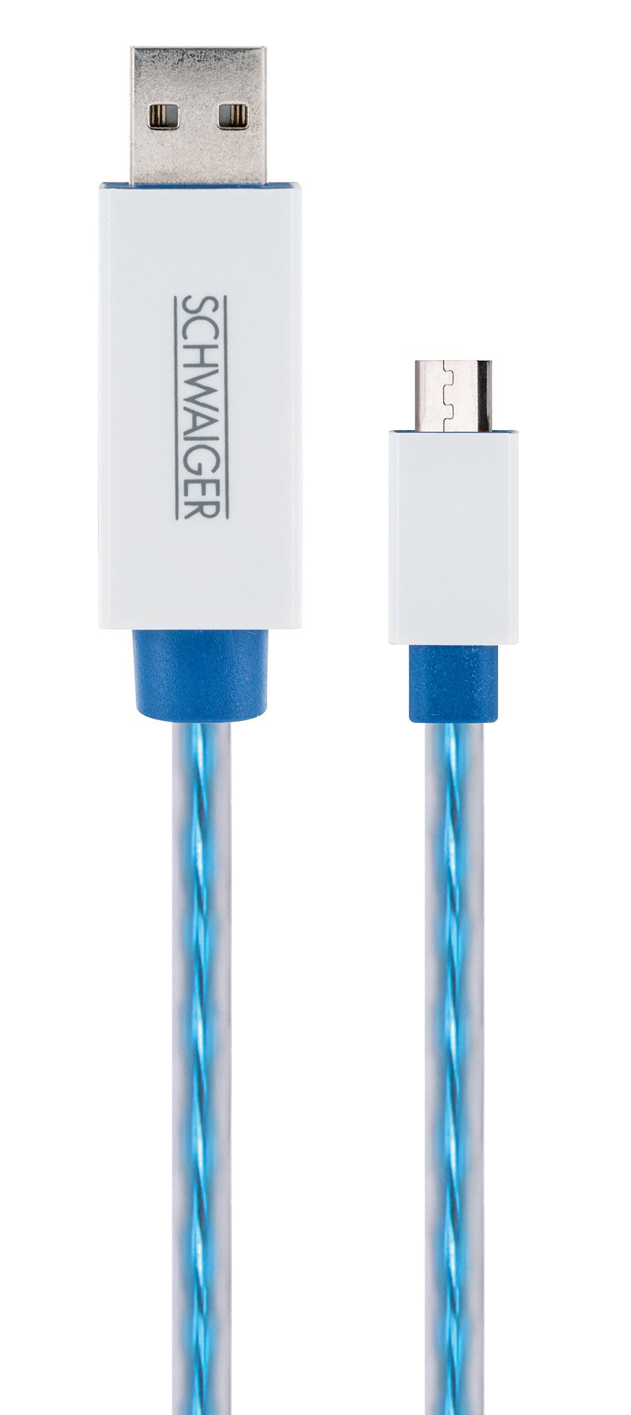Schwaiger 0,8 Meter leuchtendes Micro USB Sync und Ladekabel