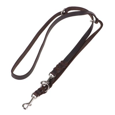 Heim Doppelleine aus Leder mit eingeflochtenem Karabiner