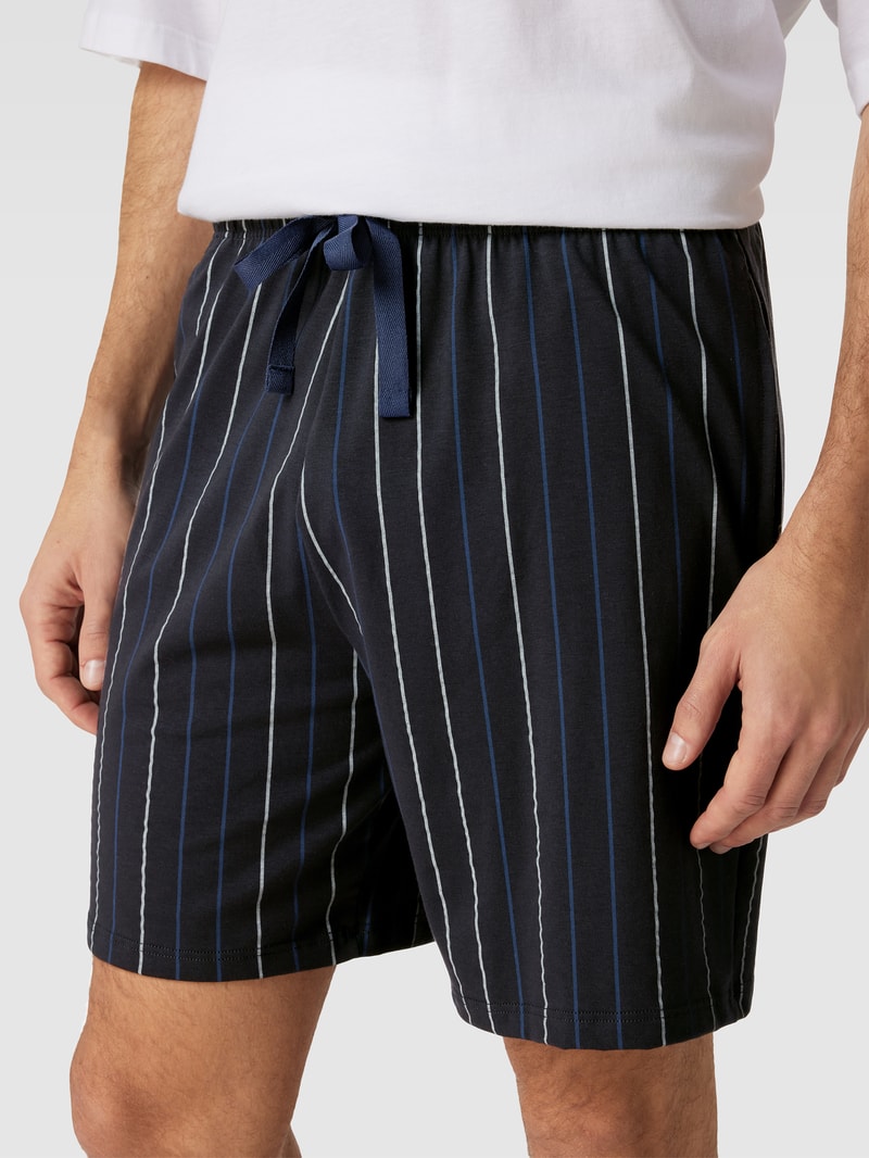 Pyjama-Shorts mit Streifenmuster in anthrazit
