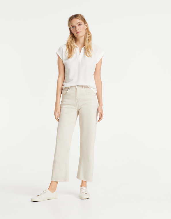 Wide Cropped Jeans Momito colored