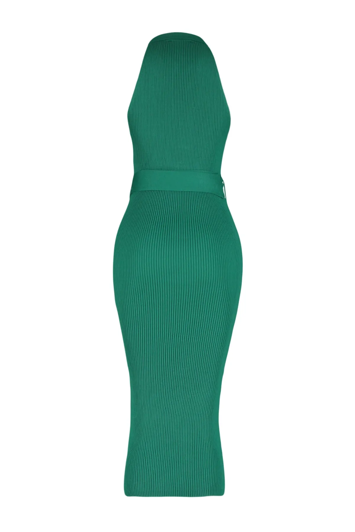 Trendyol Collection  Smaragdgrünes Midi-Strickkleid mit Gürtel TWOSS22EL1031