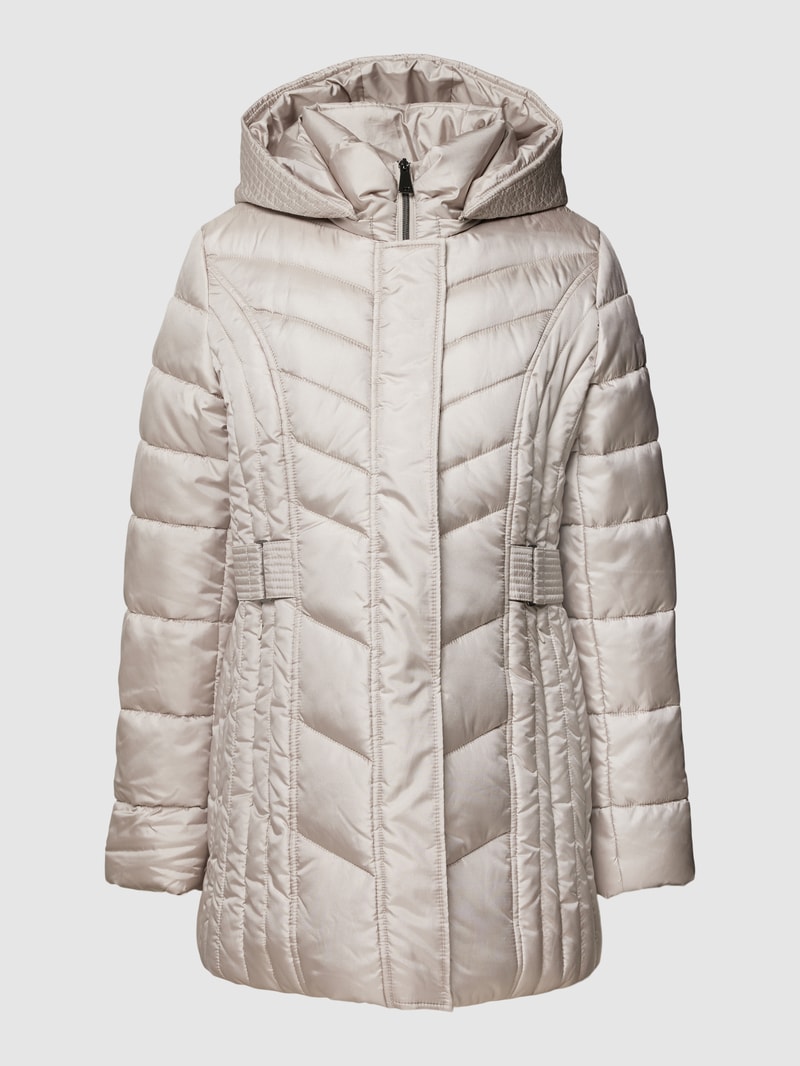 Steppjacke mit Taillengürtel in hellgrau