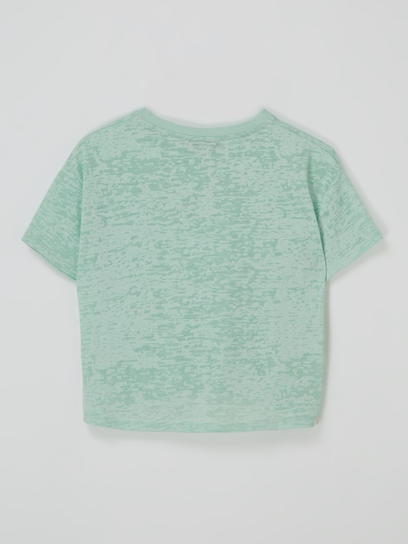 T-Shirt mit Ausbrenner-Effekt in mint
