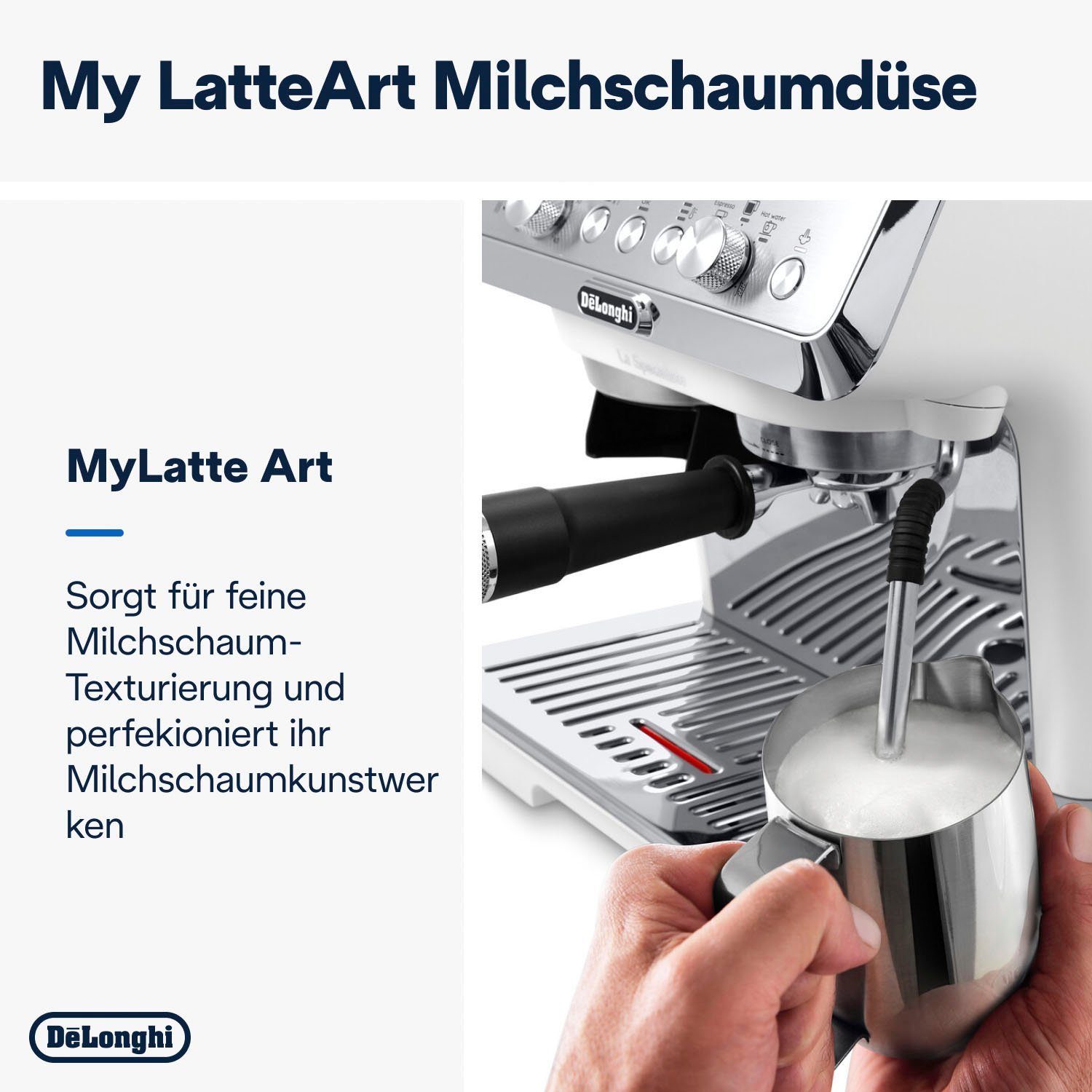 De'Longhi Siebträgermaschine LaSpecialista Arte EC9155.W, weiß, mit MyLatte Art System