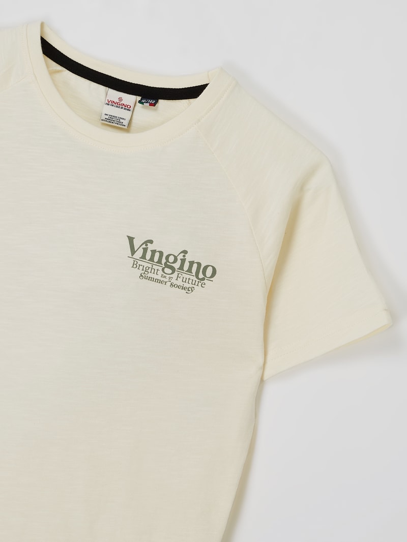 T-Shirt mit Print Modell 'Hyrum' in offwhite