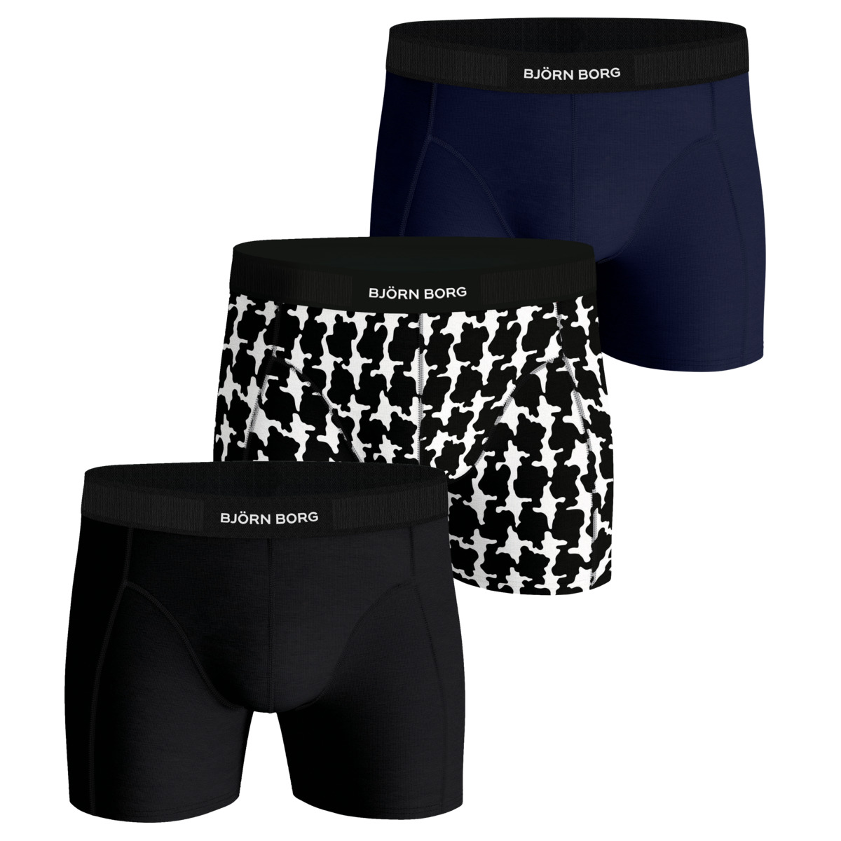 Björn Borg Premium Cotton Stretch Boxer 3er Pack Boxershorts multicolor