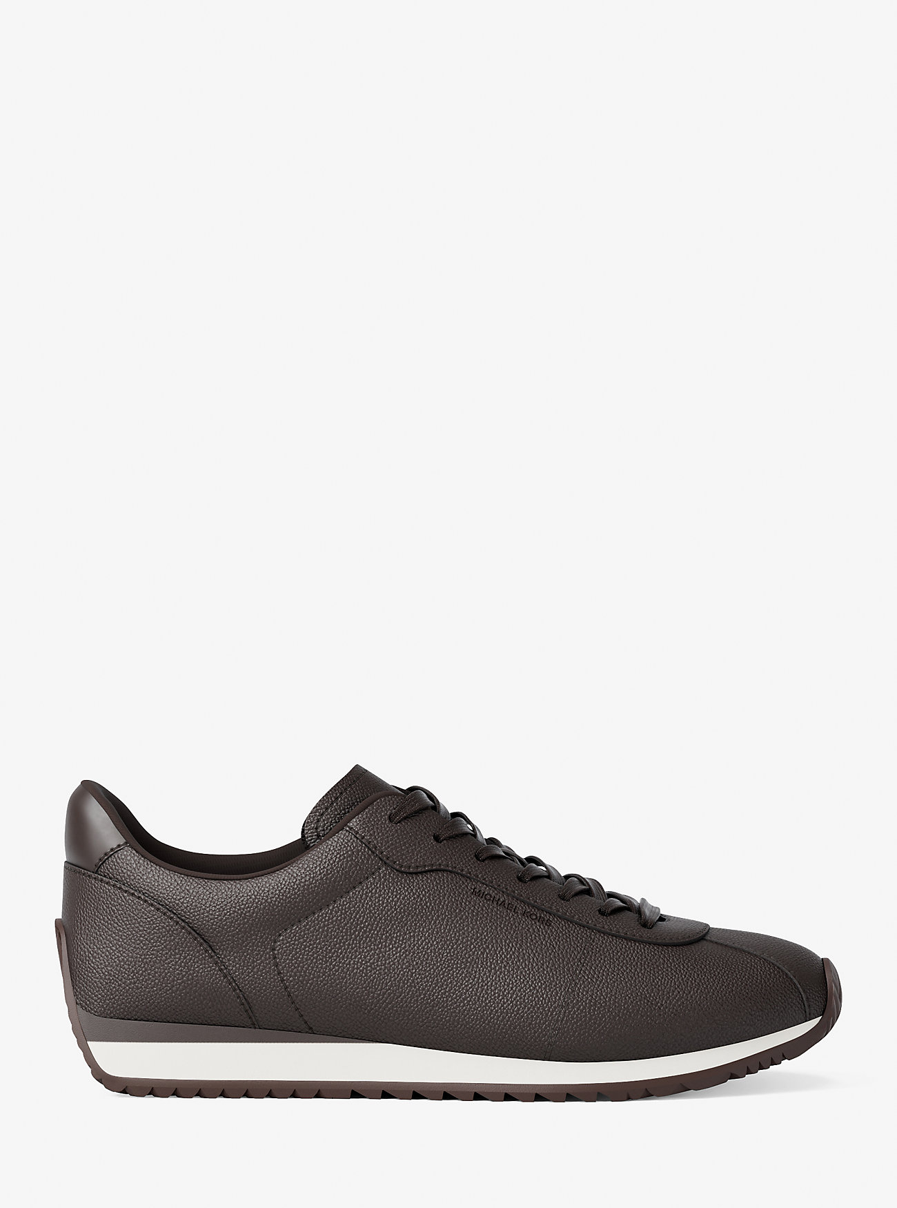Rhodes Signature Logo and Leather Trainer - CHOCOLATE