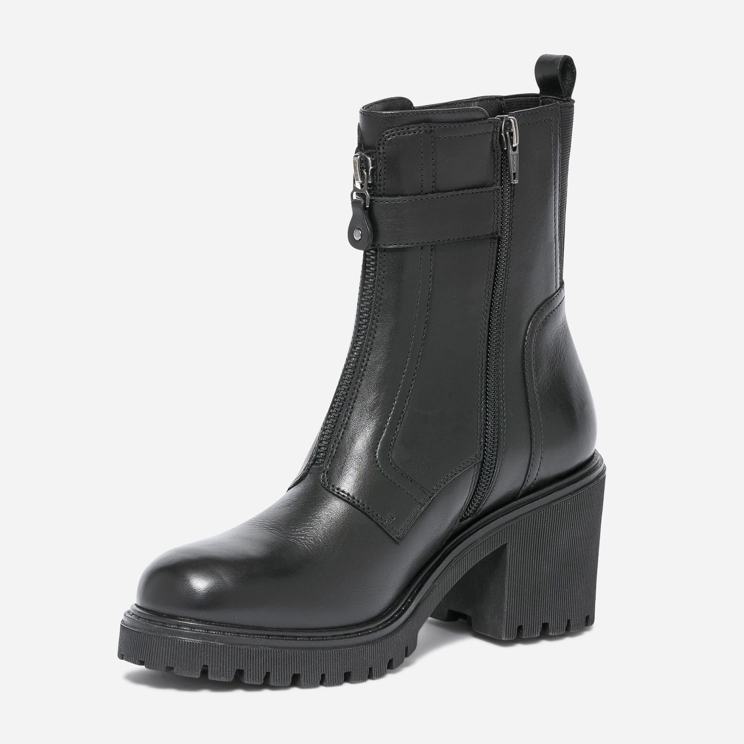 Boots TEXTO noir éco-conçu zip décoratif