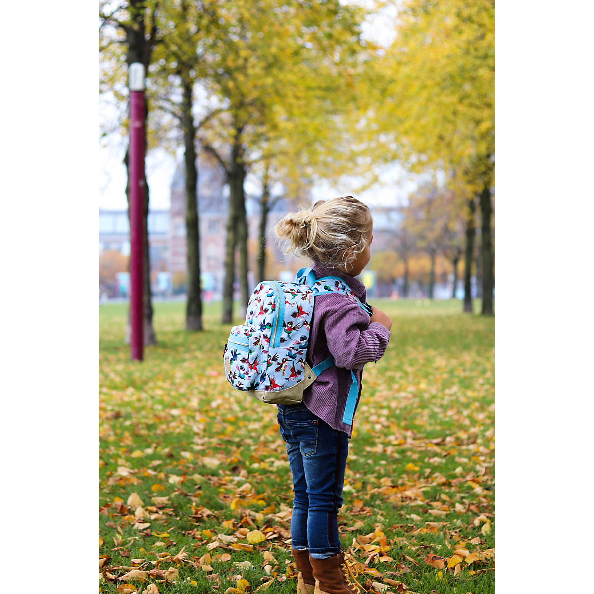 Kinderrucksack S Birds Dusty Blue