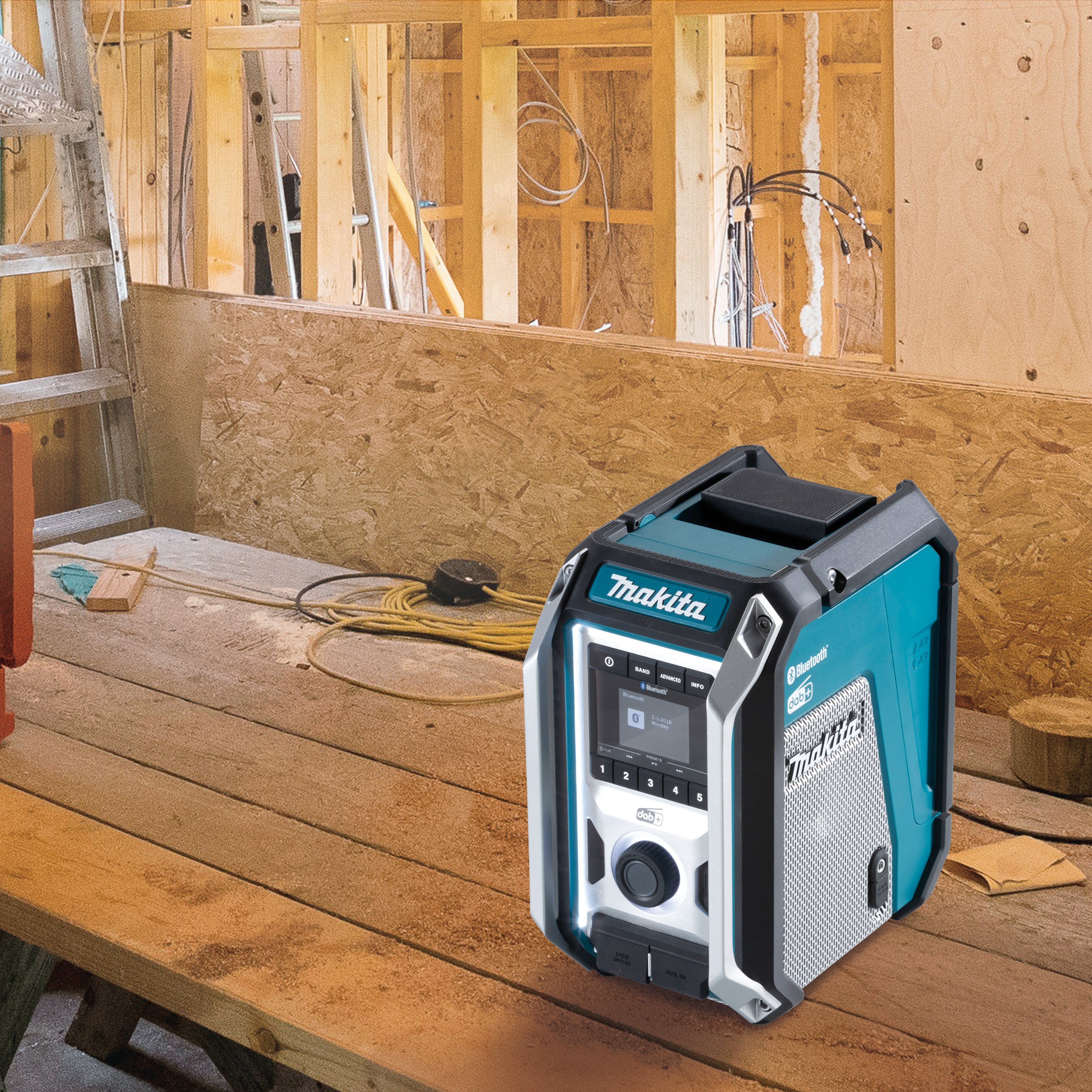Makita DMR115 Baustellenradio (Digitalradio (DAB), FM-Tuner, 12V, Bluetooth-Radio, ohne Akku)