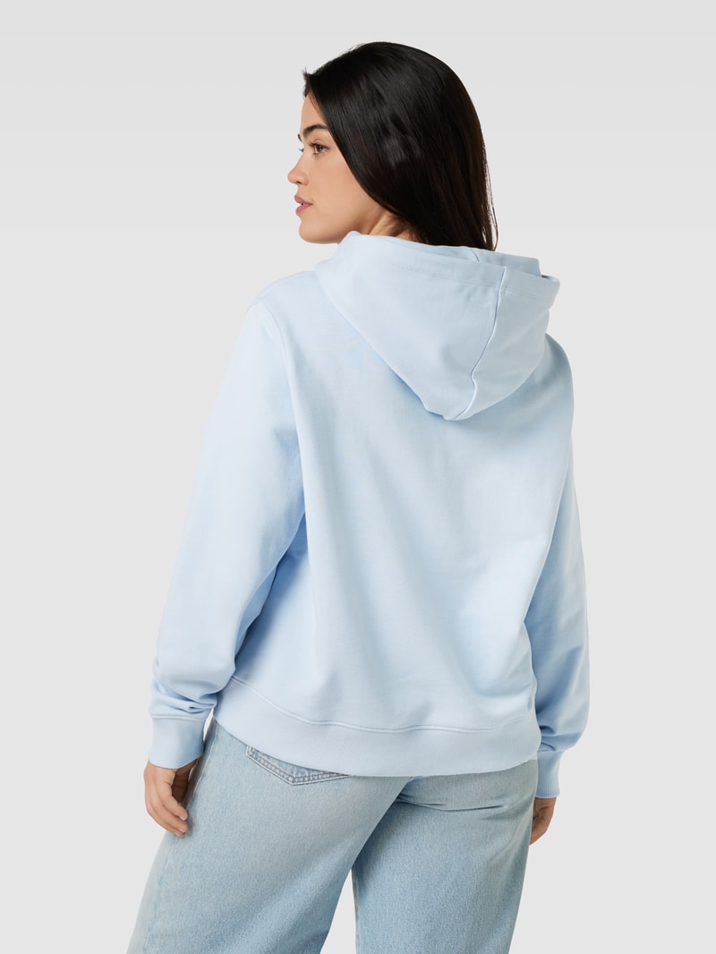 PLUS SIZE Hoodie mit Label-Stitching in hellblau
