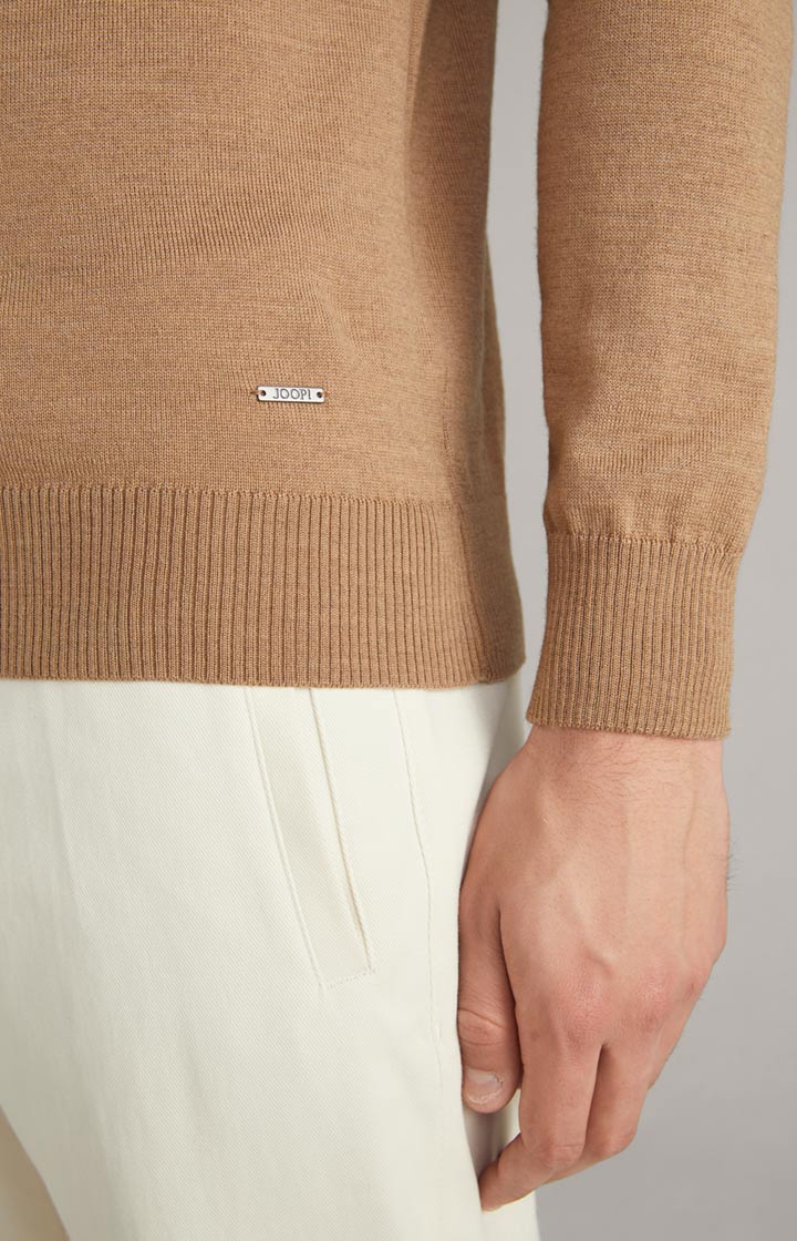 Merinowoll-Pullover Denny in Dunkelbeige