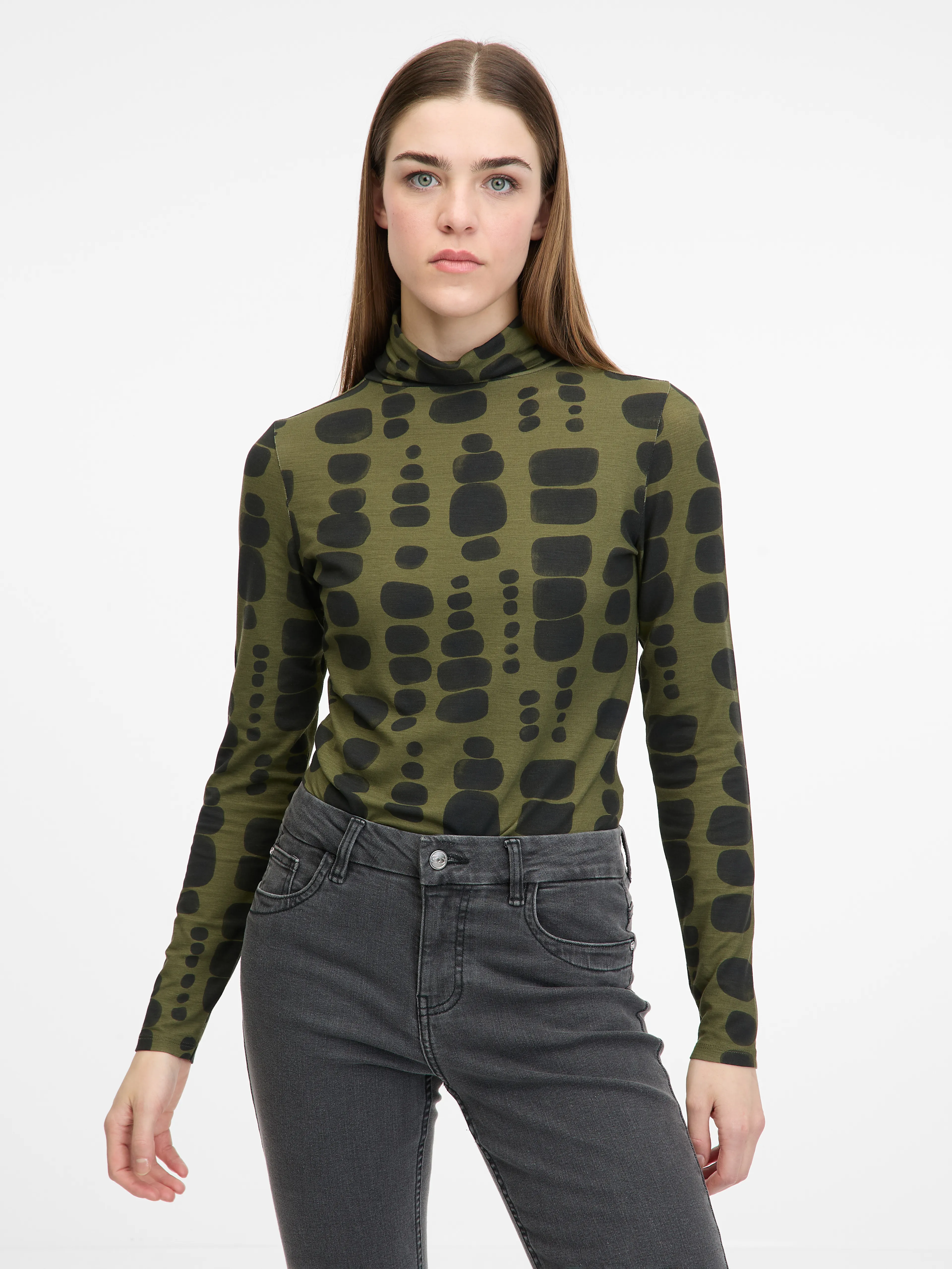 Grünes Damen-Langarm-T-Shirt ORSAY