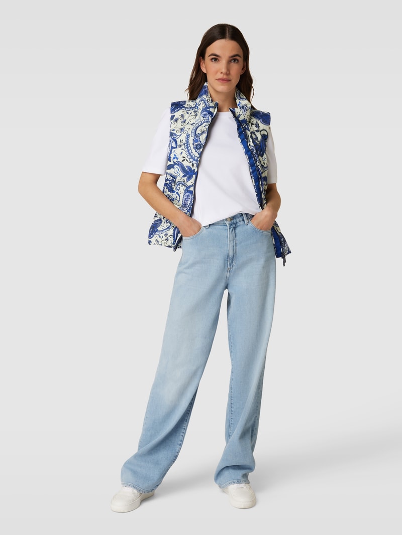 Weste mit Allover-Muster in bleu