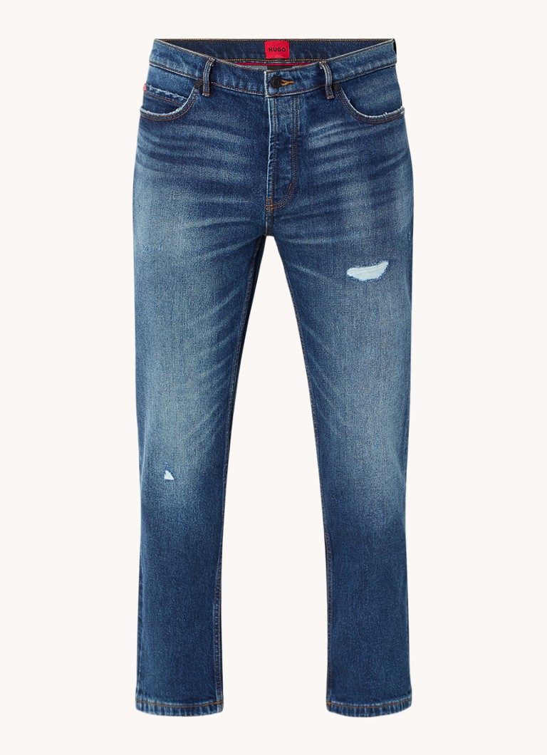 Blugi HUGO BOSS 634 Tapered, Decolorare închisă