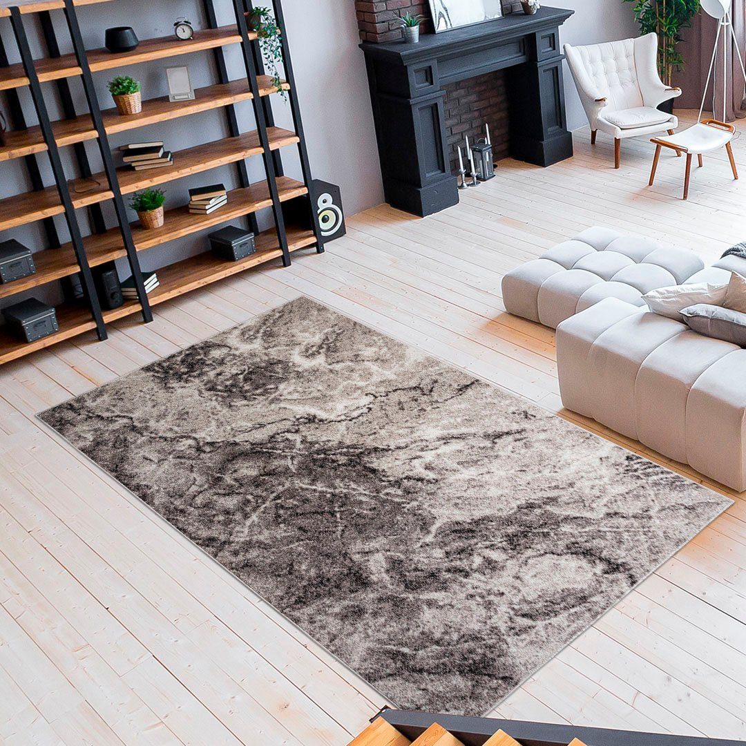 Teppich Saniel, Home affaire, rechteckig, Höhe: 9 mm, mit besonders weichem Flor, Kurzflor, Marmor-Optik