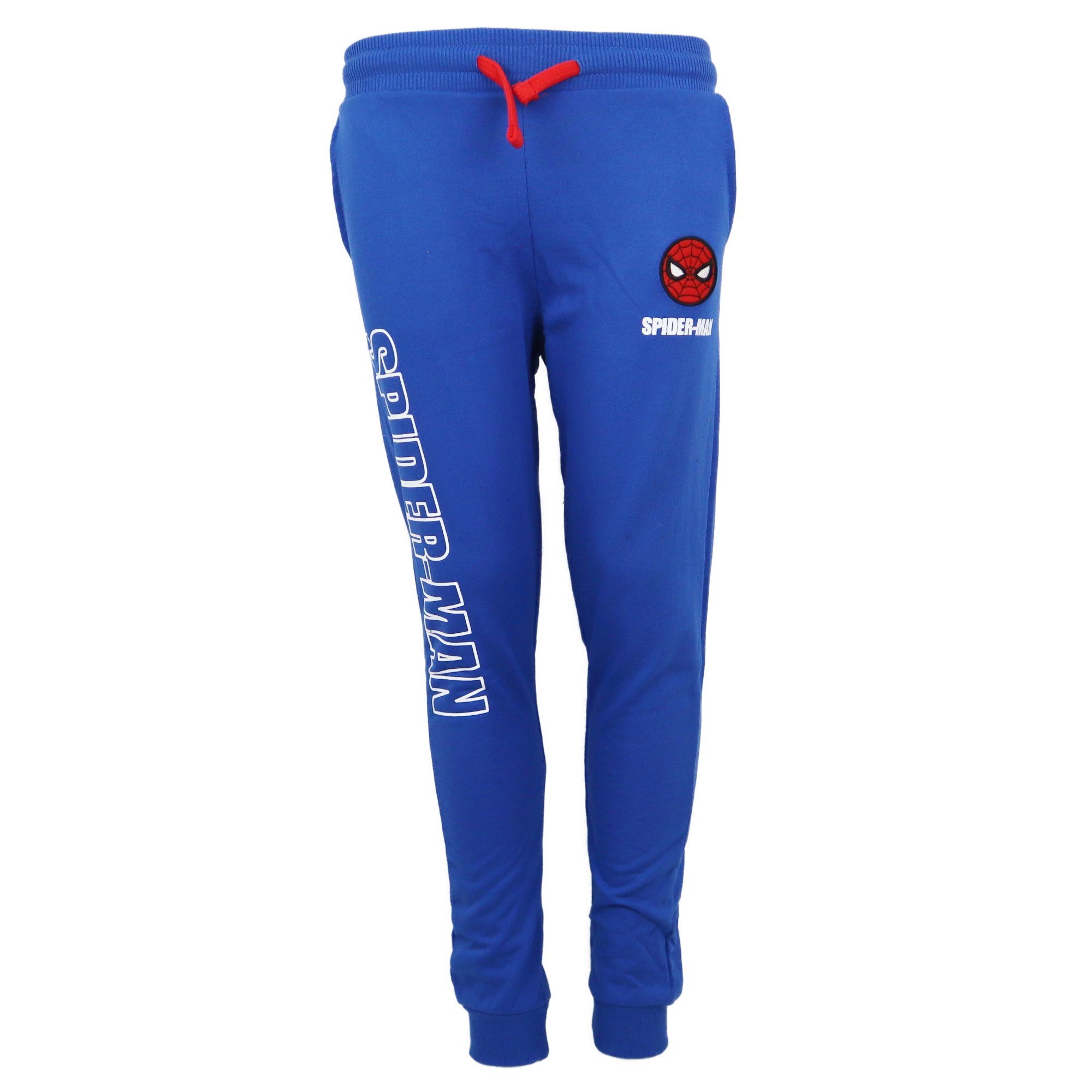 MARVEL Jogginghose Spiderman Jungen Kinder Hose Gr. 104 bis 134, Blau oder Schwarz