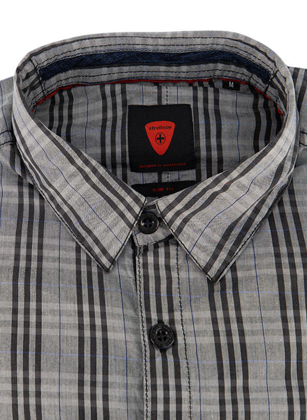 Strellson Sportswear, Hemd, Slim Fit, Baumwolle, grau-schwarz kariert