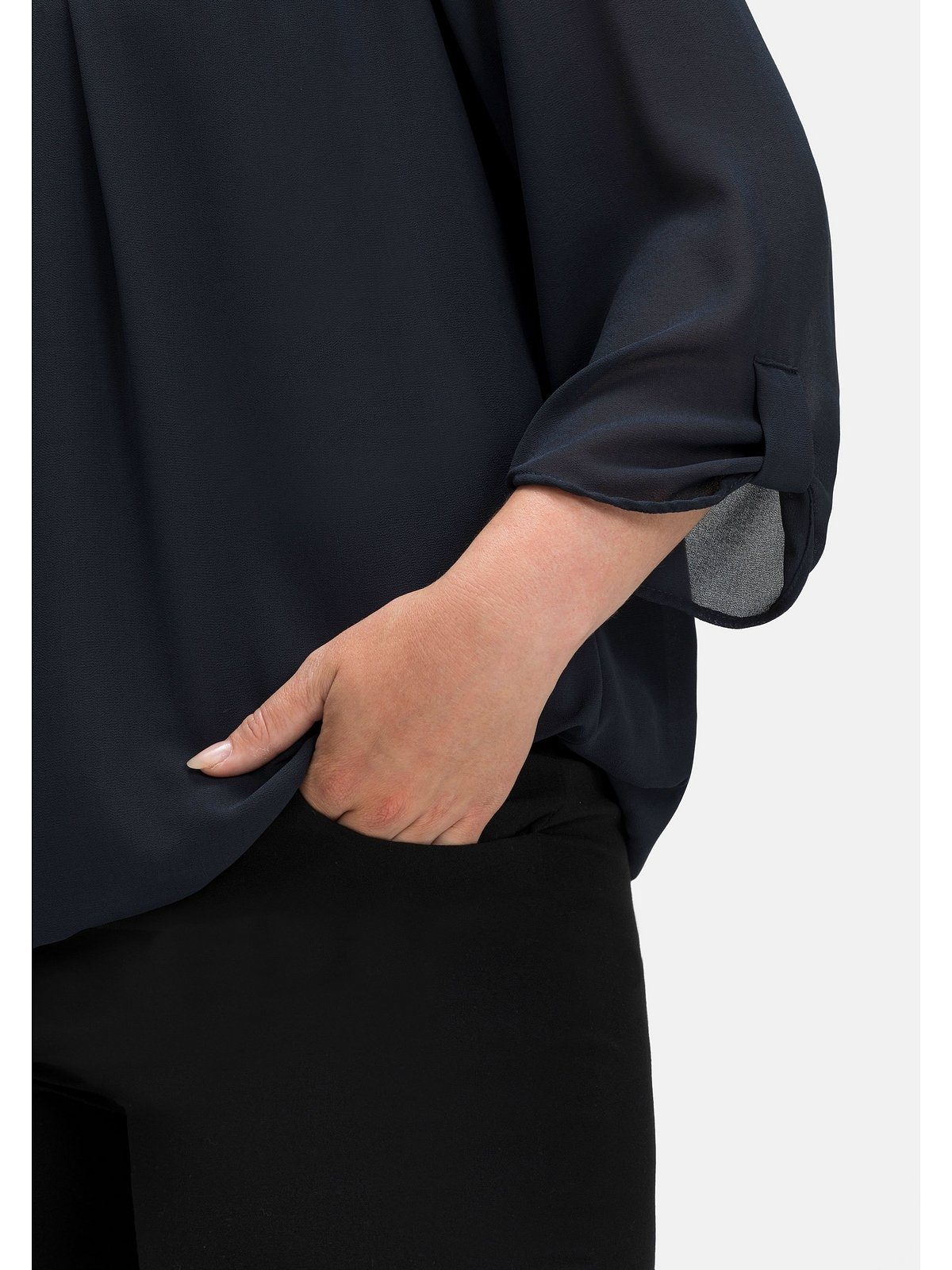 Sheego Tunika Große Größen aus Chiffon, blickdicht gefüttert